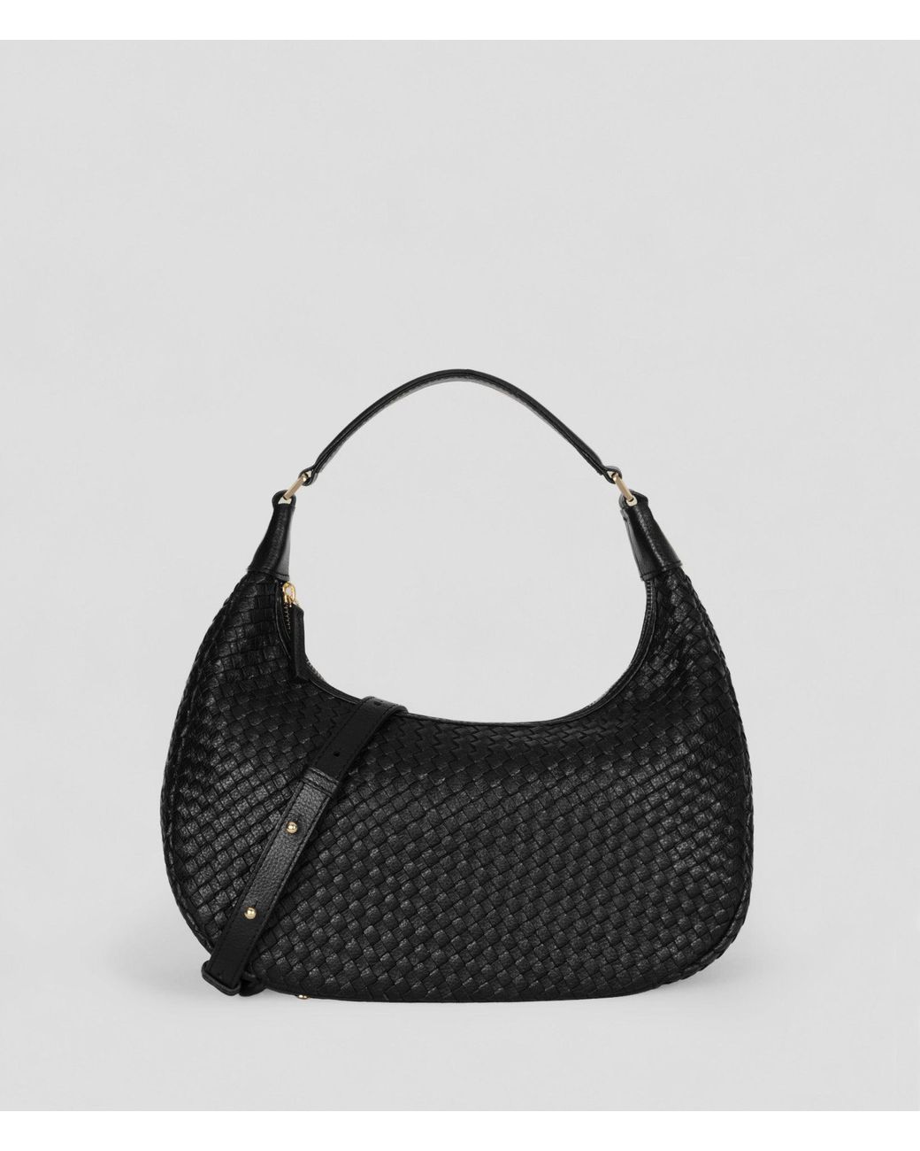 Wilsons Leather Monty Woven Leather Shoulder Bag in Black | Lyst