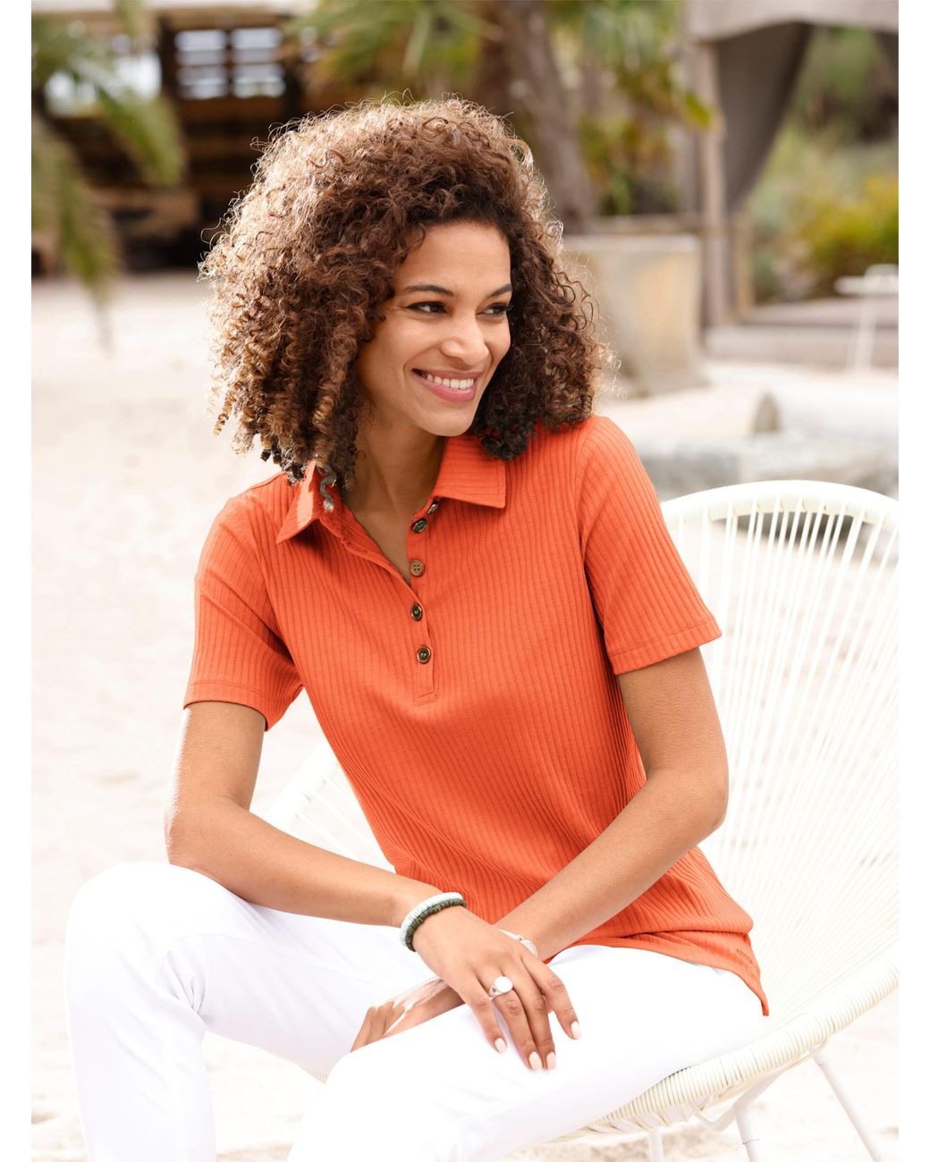 Witt Weiden Poloshirt L nge ca. 66 cm in Orange Lyst DE