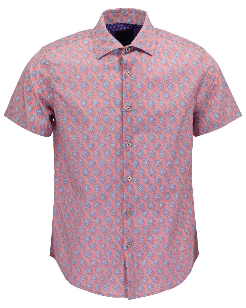 Lords of Harlech Purple George Mud Geo Coral Printed Button Up Shirt for men