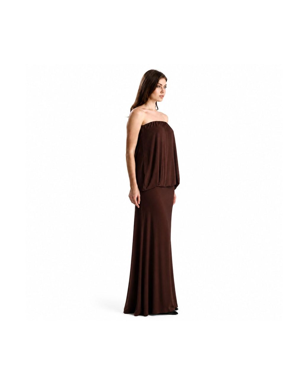 Maison De Gala Brown Valerie Mocha Maxi Dress
