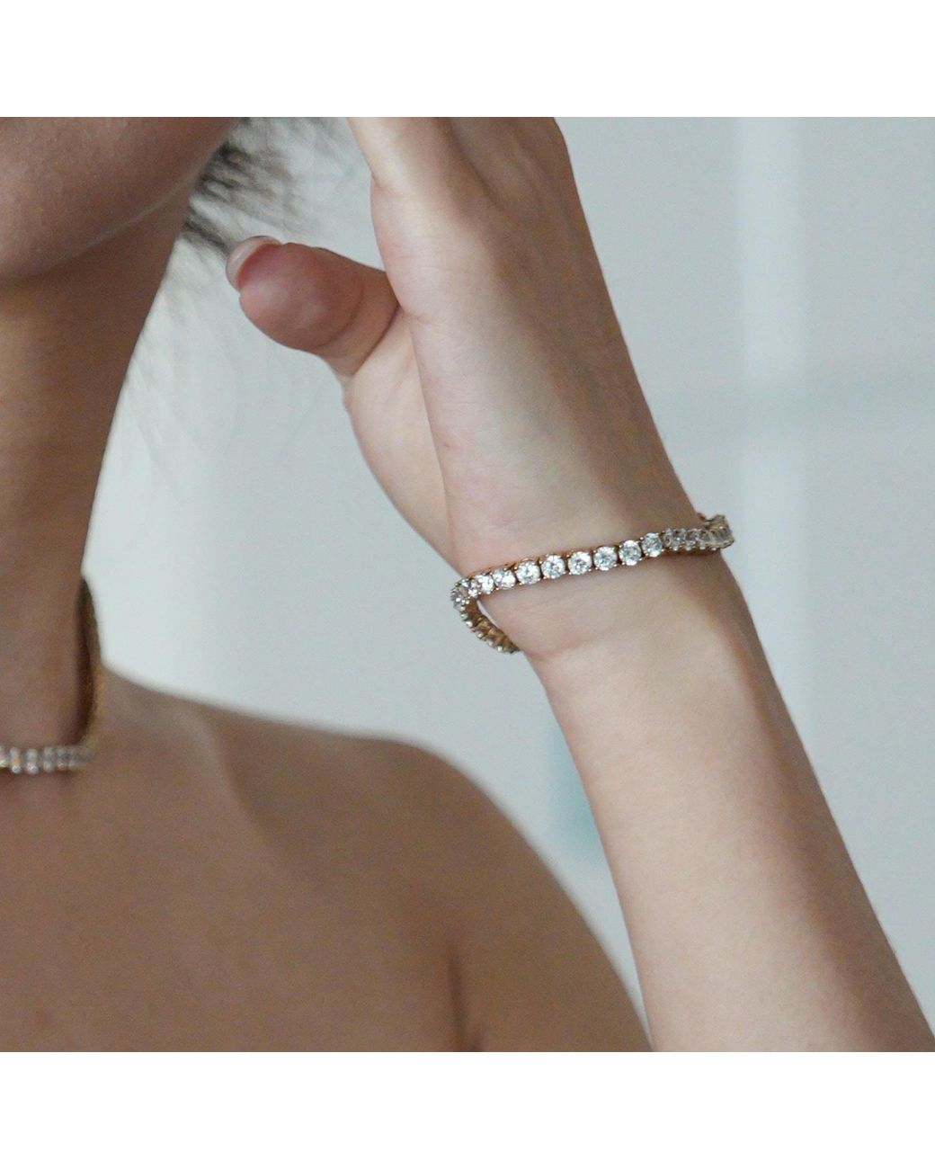 Retro Chic Metallic Aurelia Tennis Bracelet