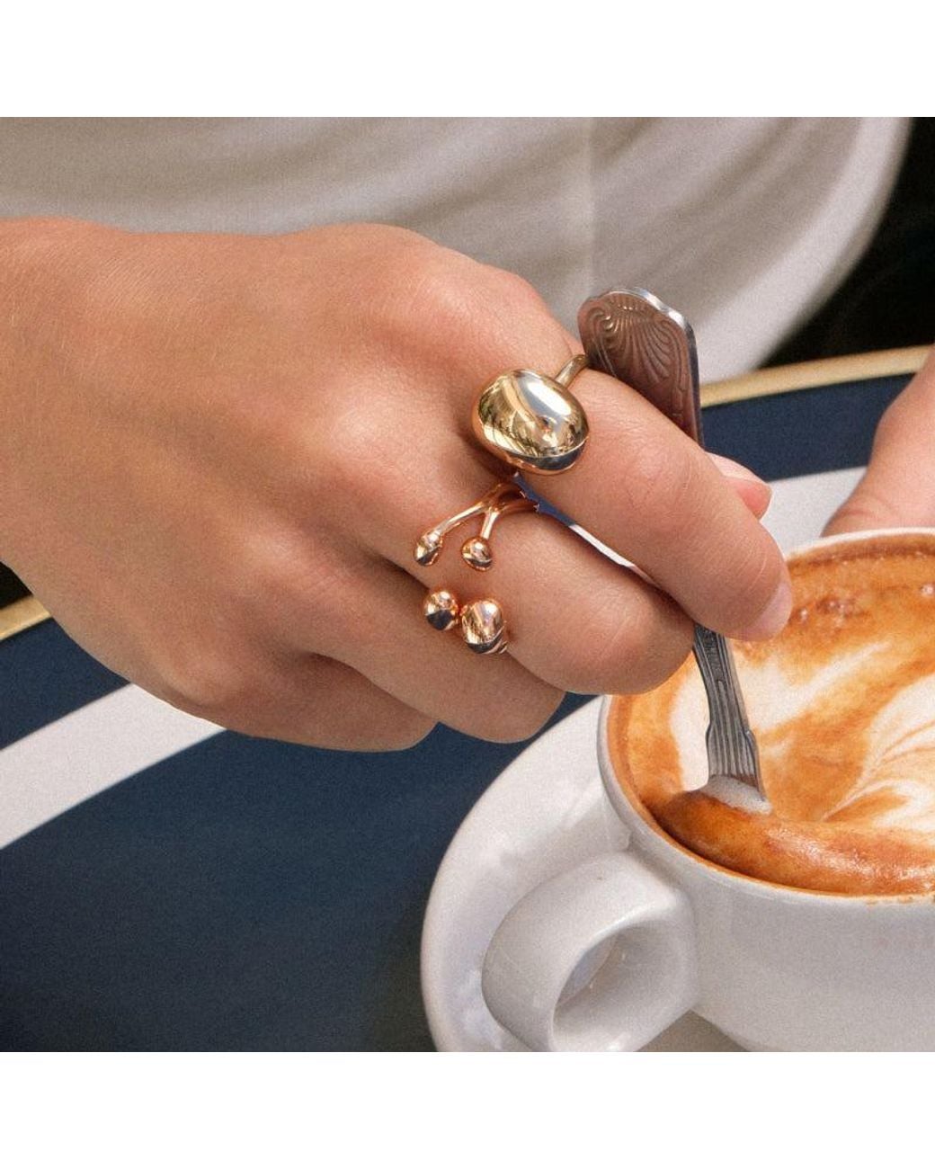 Lagomist Metallic Coffee Bean Cluster Ring