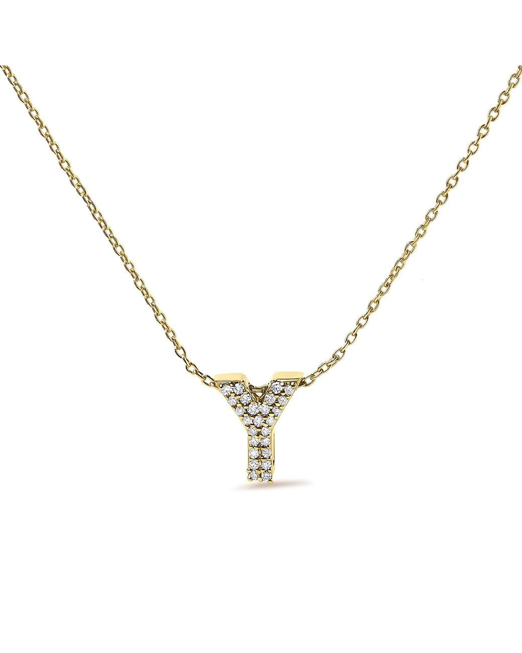 Haus of Brilliance Metallic 10K Diamond Accent "A-Z" Initial Bubble Pendant Necklace