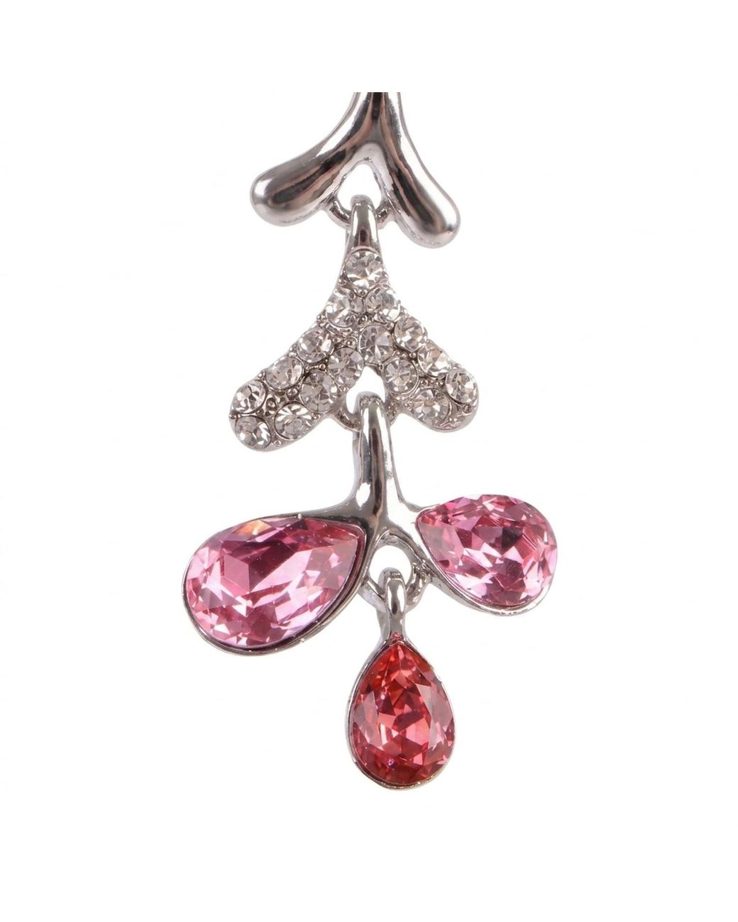Modenaire White Elegant Drop Earrings With Sparkling Gem Accents