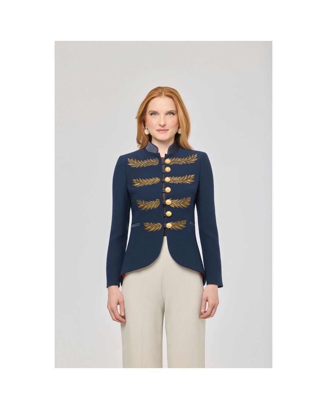 The Extreme Collection Blue Embroidered Blazer Renata Love