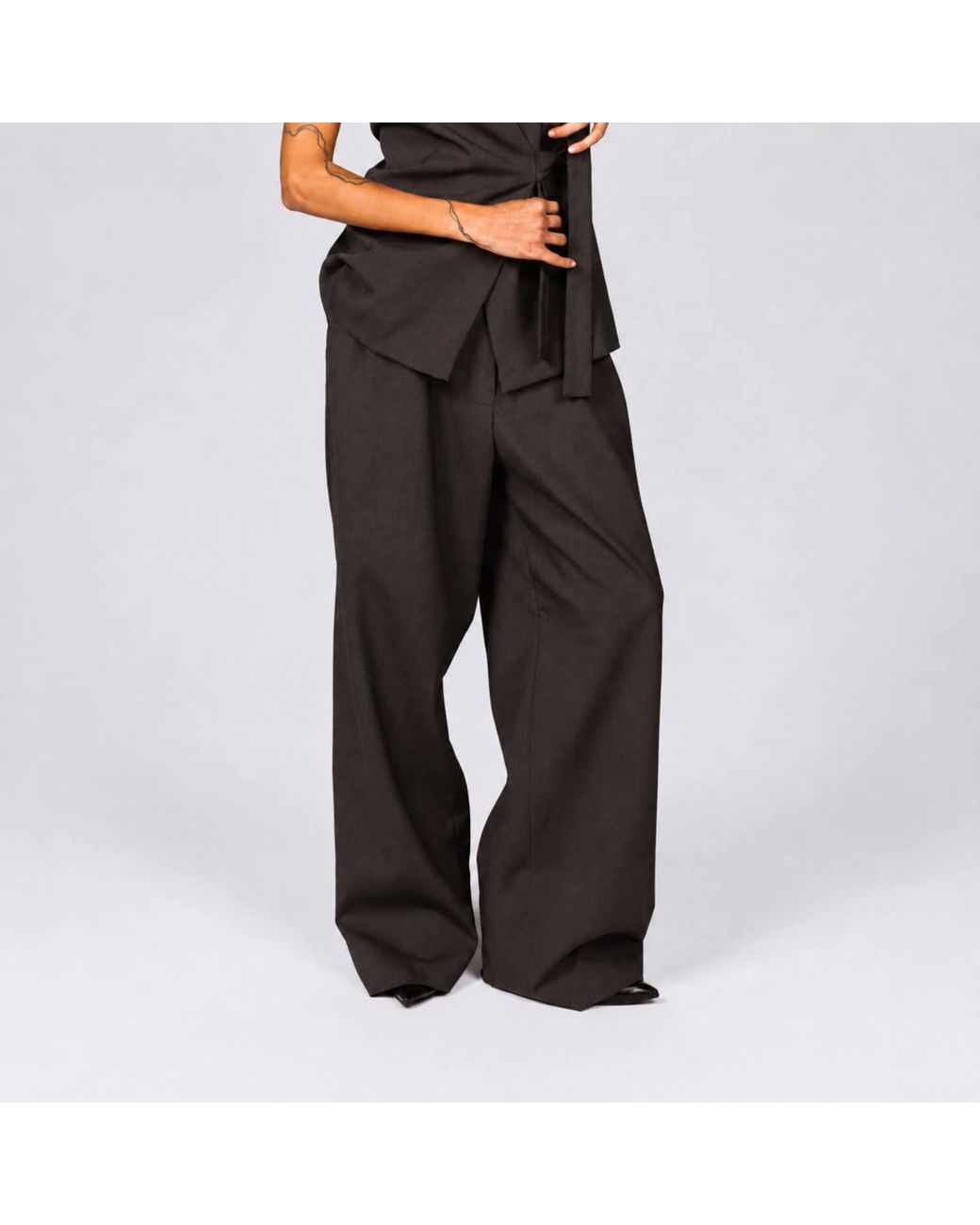 Elamins Brown Wide-Leg Trousers
