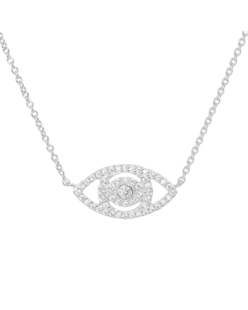 KAMARIA Metallic Evil Eye Necklace With Crystals