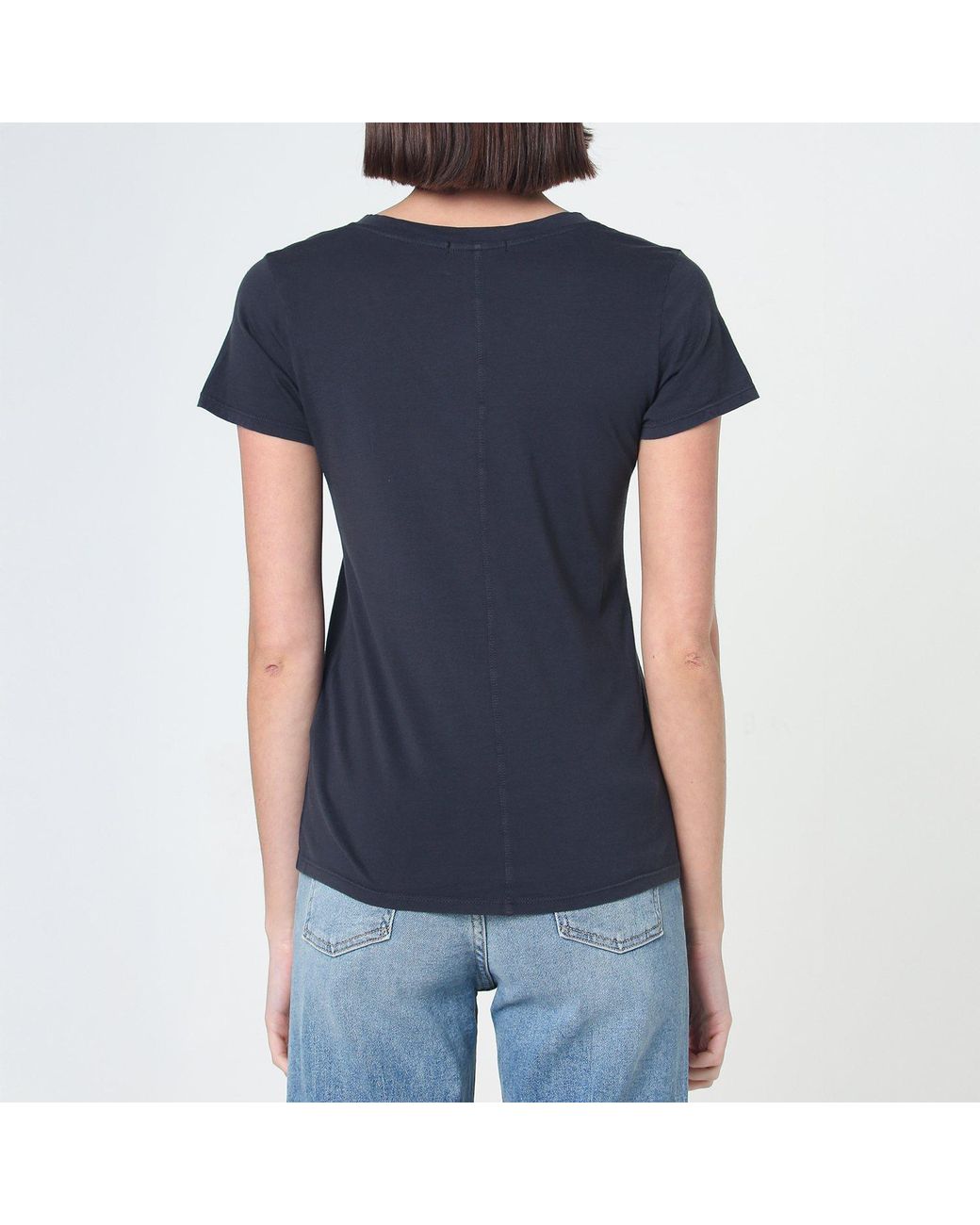 NOEND Blue Supima Cotton V Neck Tee