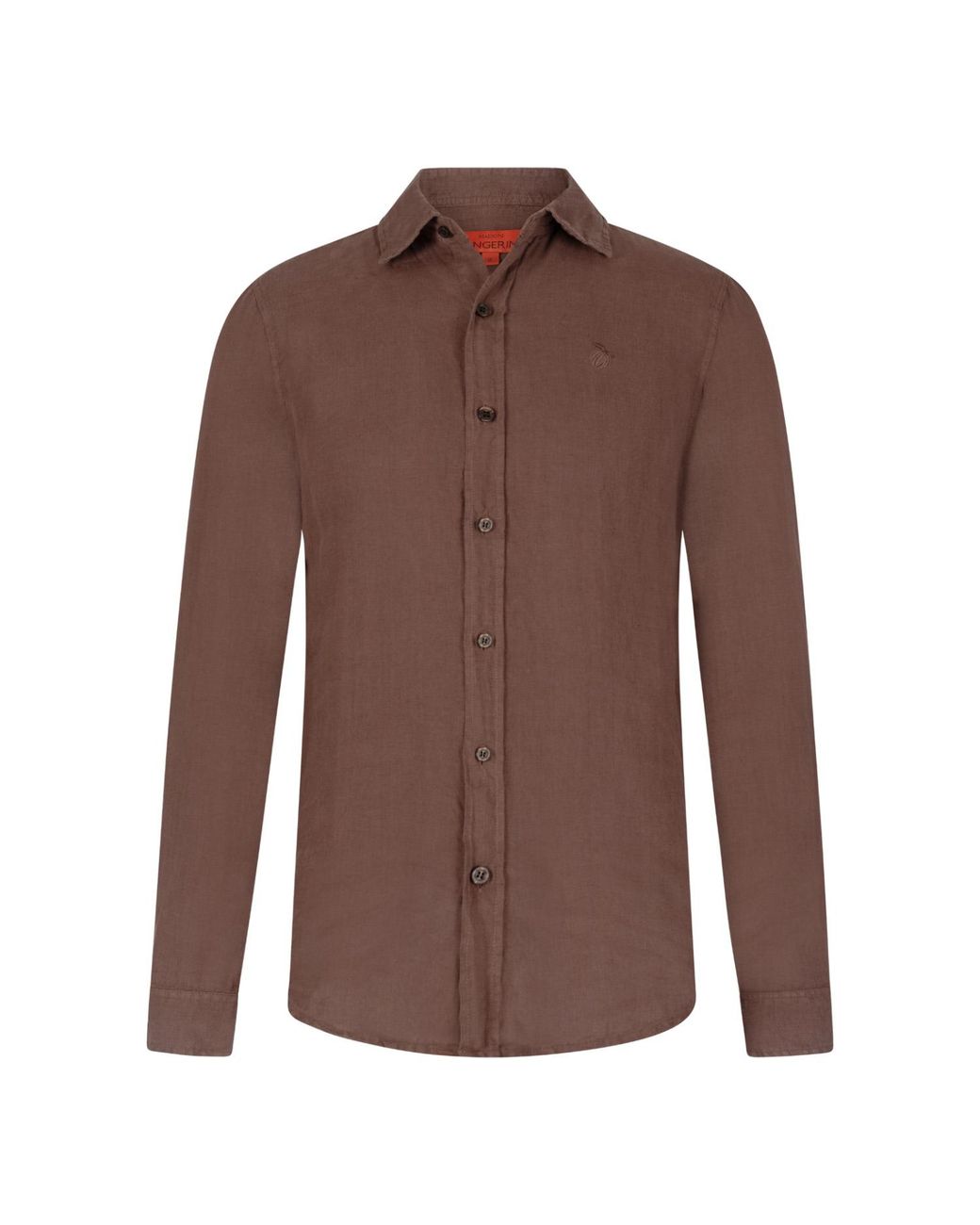 Maison Tangerine Brown Neutrals Tobacco Linen Shirt For for men
