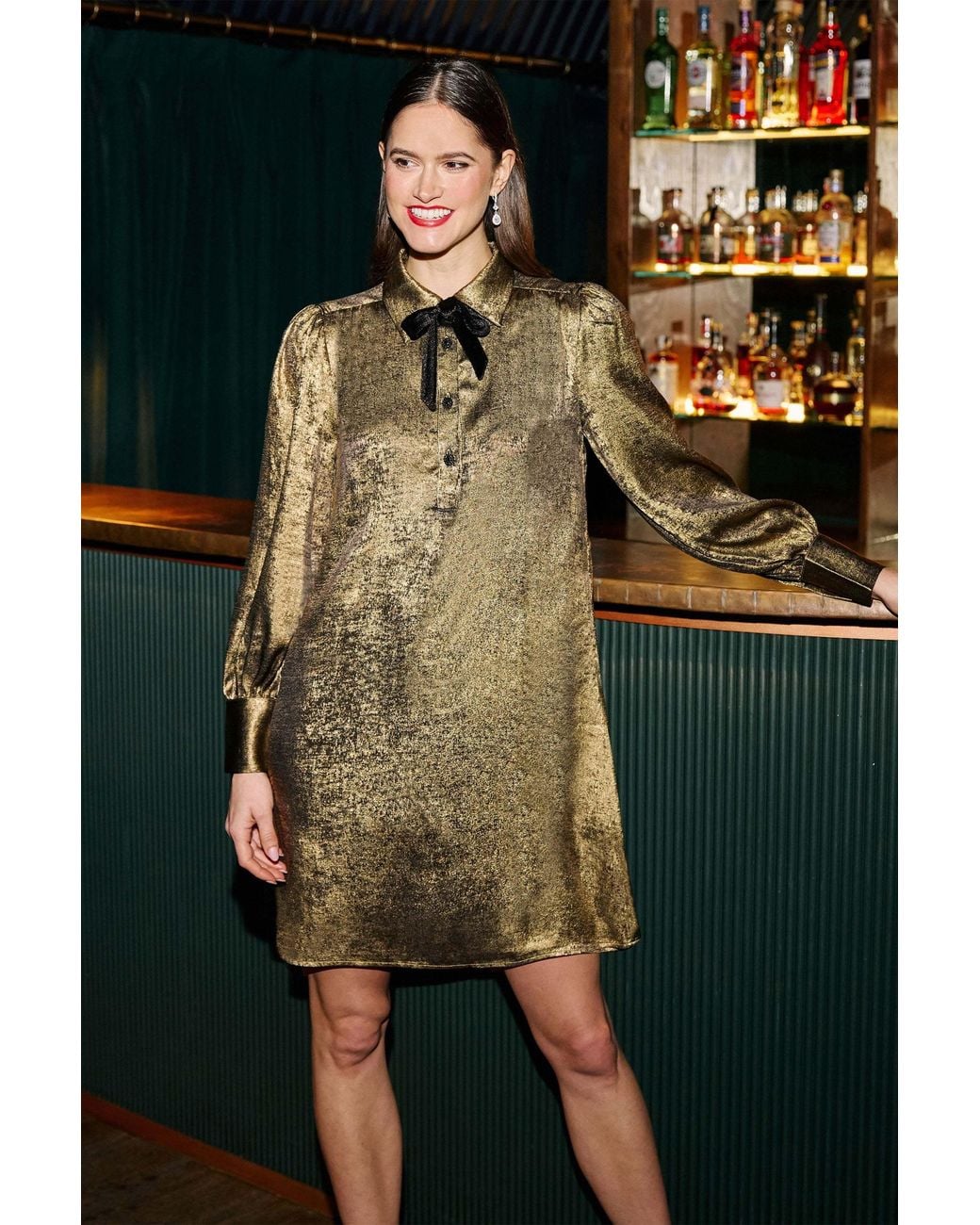 Yumi' Natural Tunic With Velvet Tie