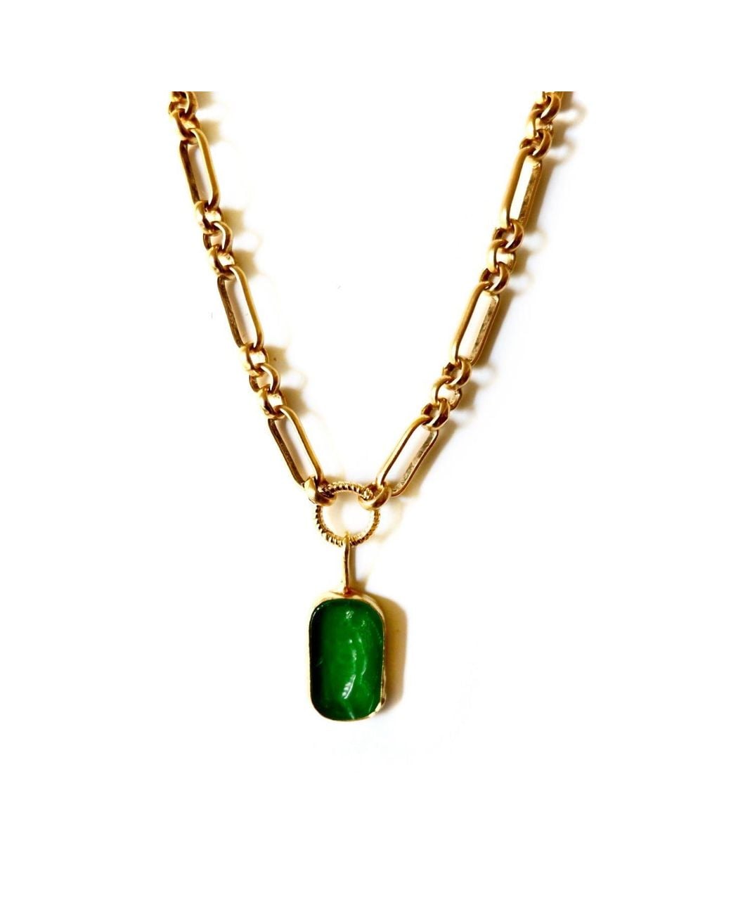 Persia Dona Jewelry Metallic Aphrodite Intaglio Enamel Necklace