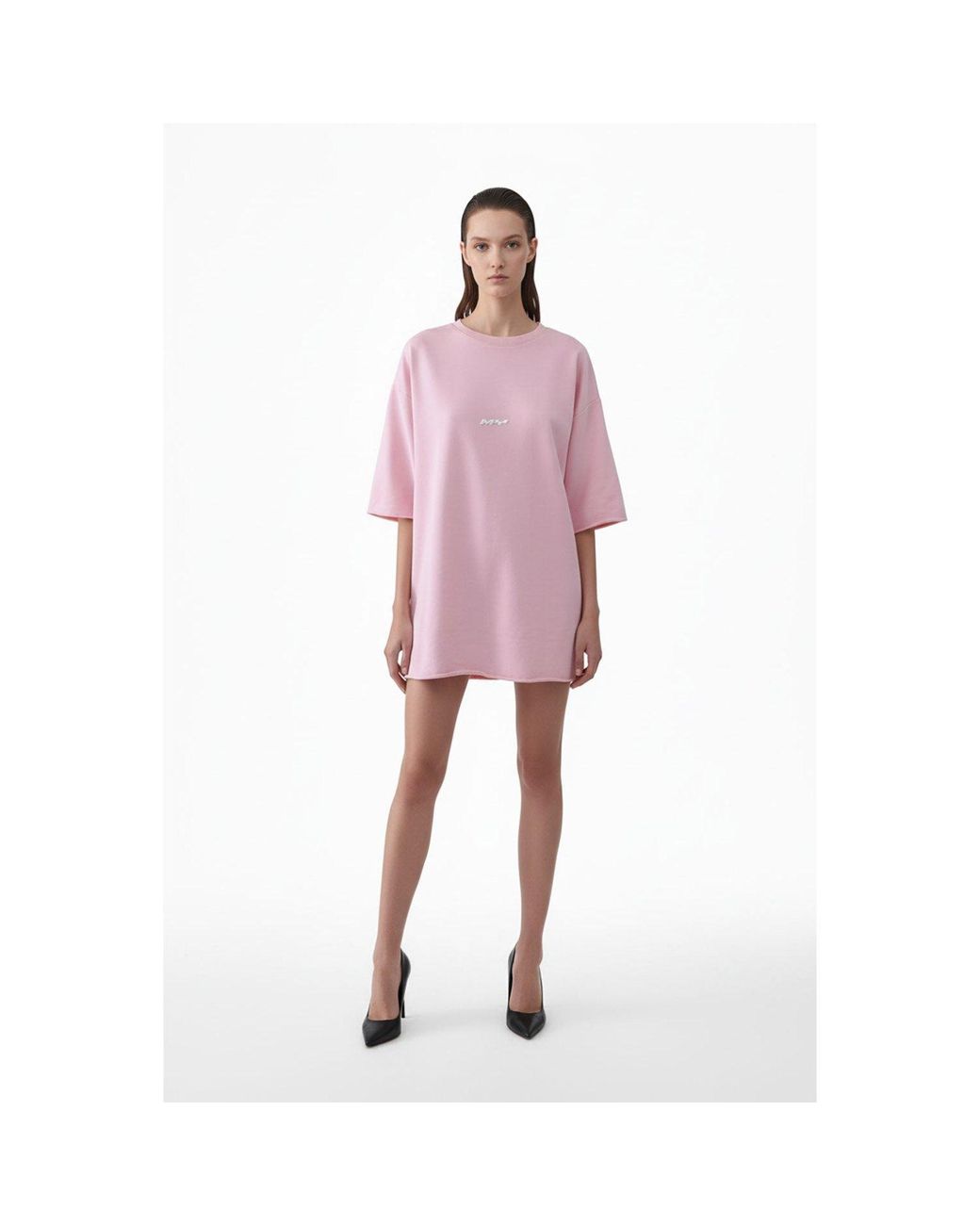 mysimplicated Pink Oversized T-Shirt With Overthink Club Design W