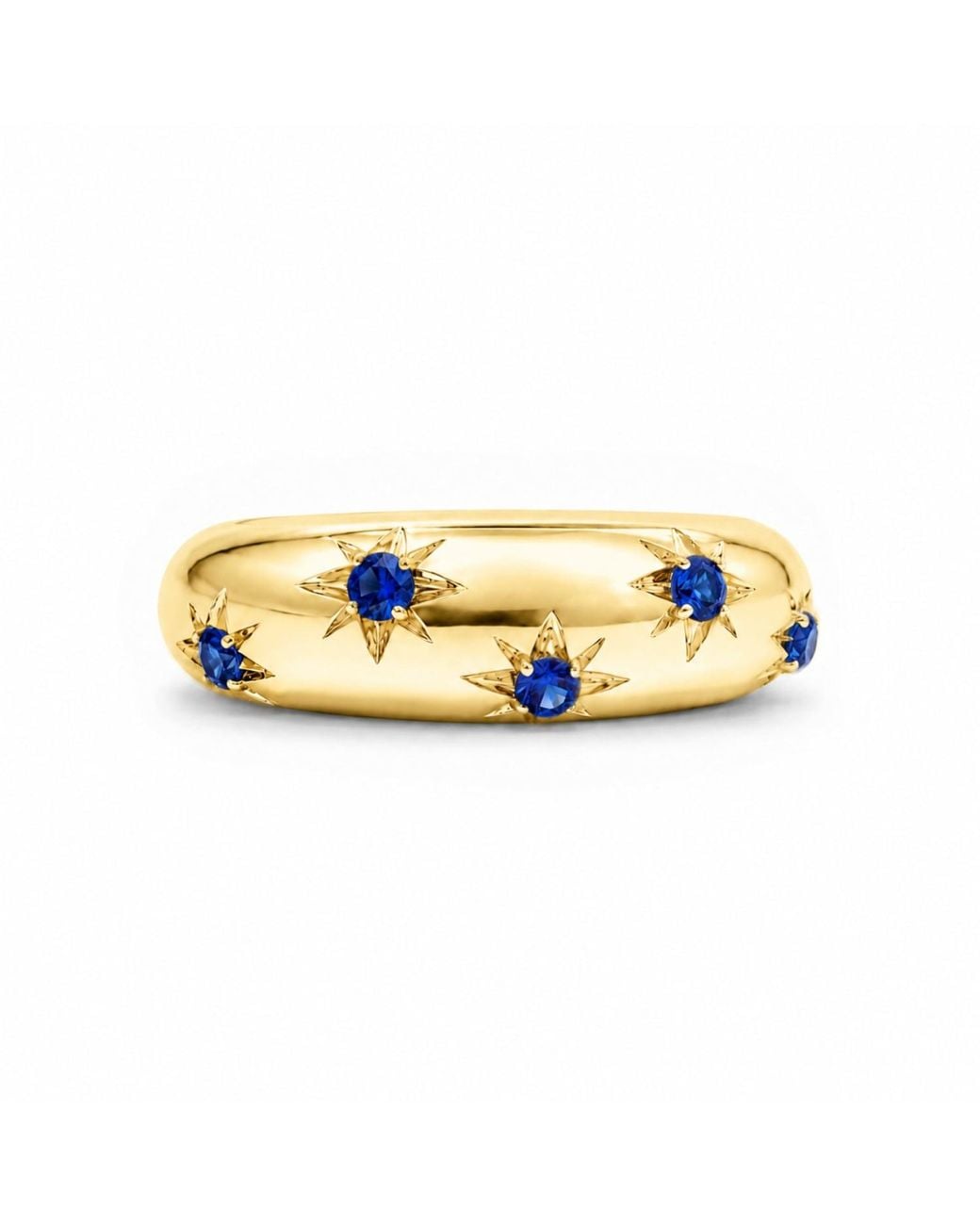Unaloe Metallic Quartz Starburst Wide Band Ring – Plated Sterling