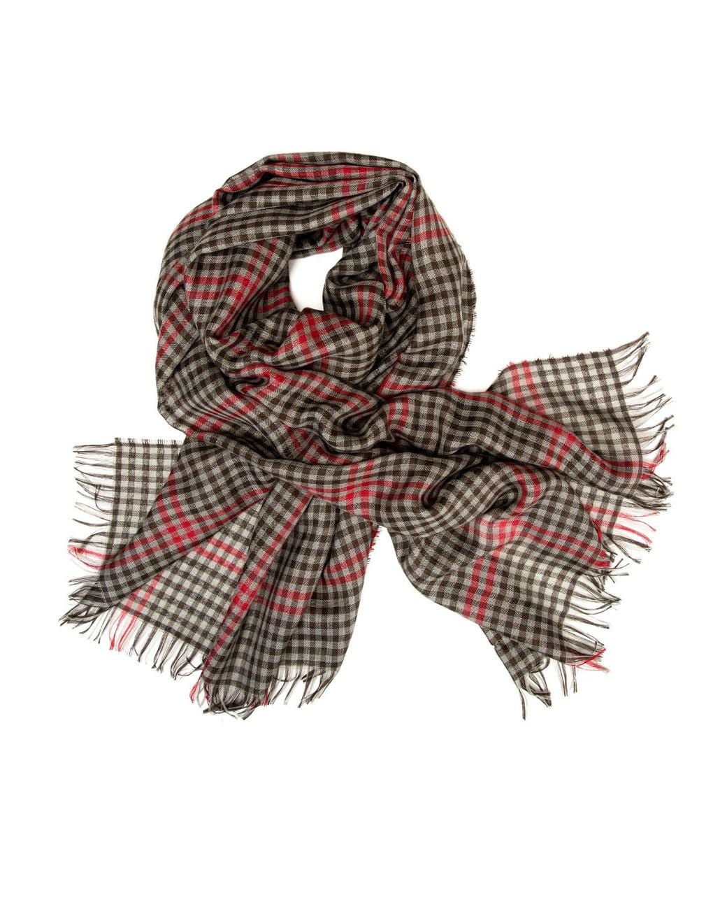 Kinalba Multicolor Weekender Gingham Cashmere & Silk Scarf