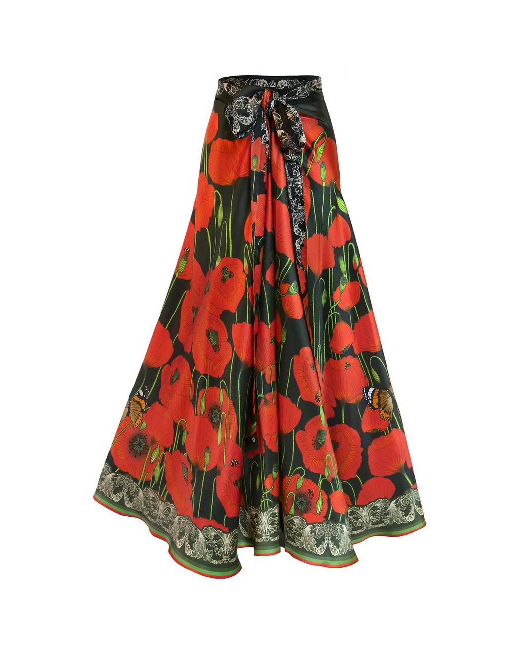 Kueen Red Silk Skirt