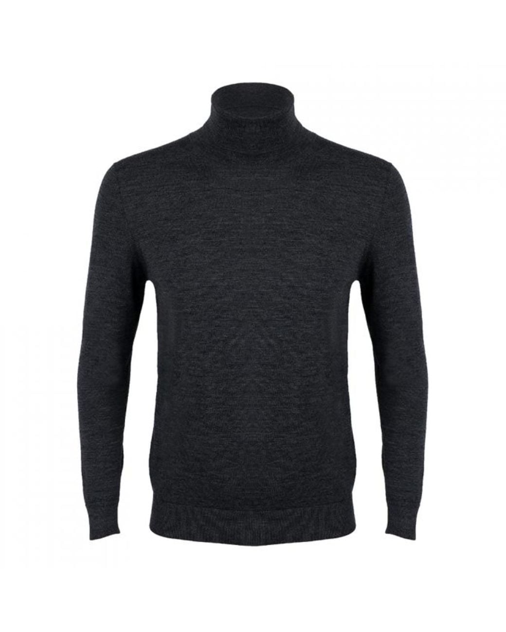 DAVID WEJ Blue Dixon Light Wool Roll Neck Jumper – for men