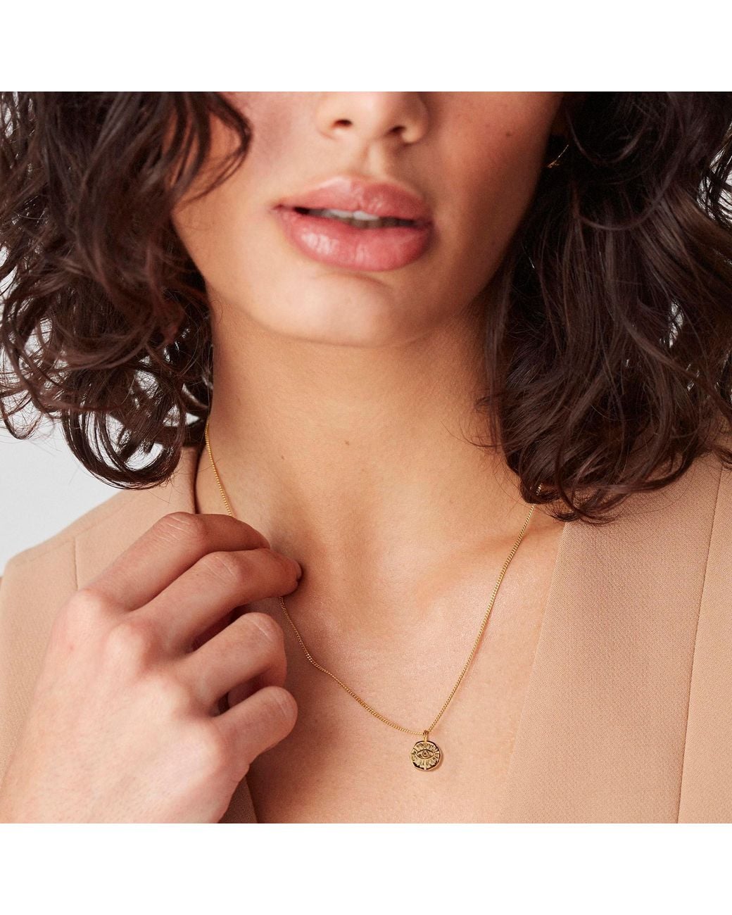 Muru Metallic Evil Eye Necklace