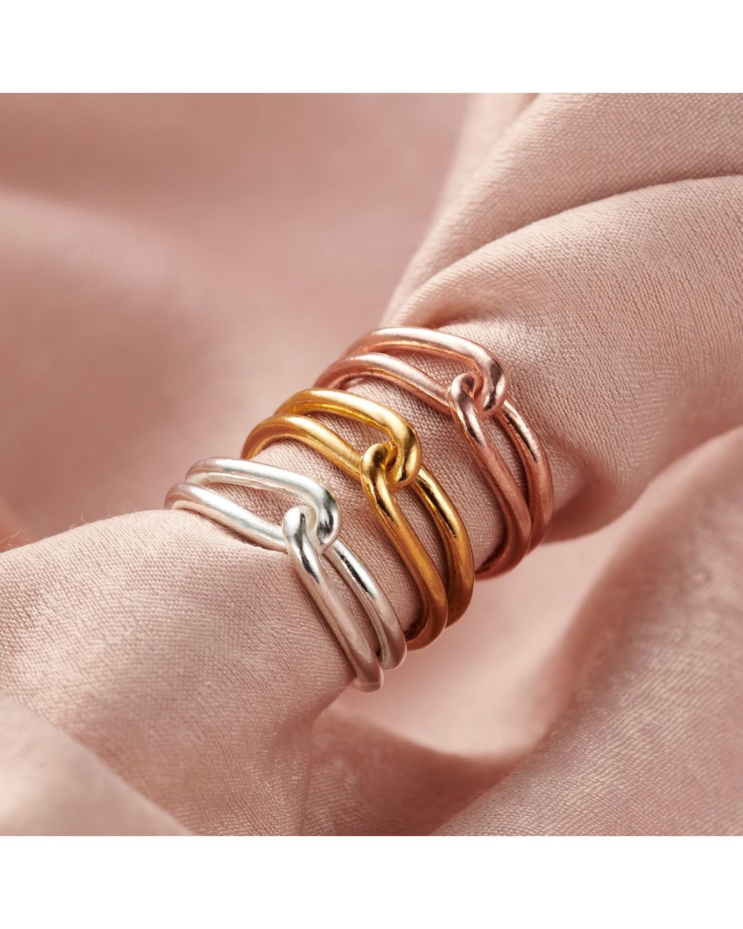 Posh Totty Designs Metallic Sterling Slim Link Open Ring