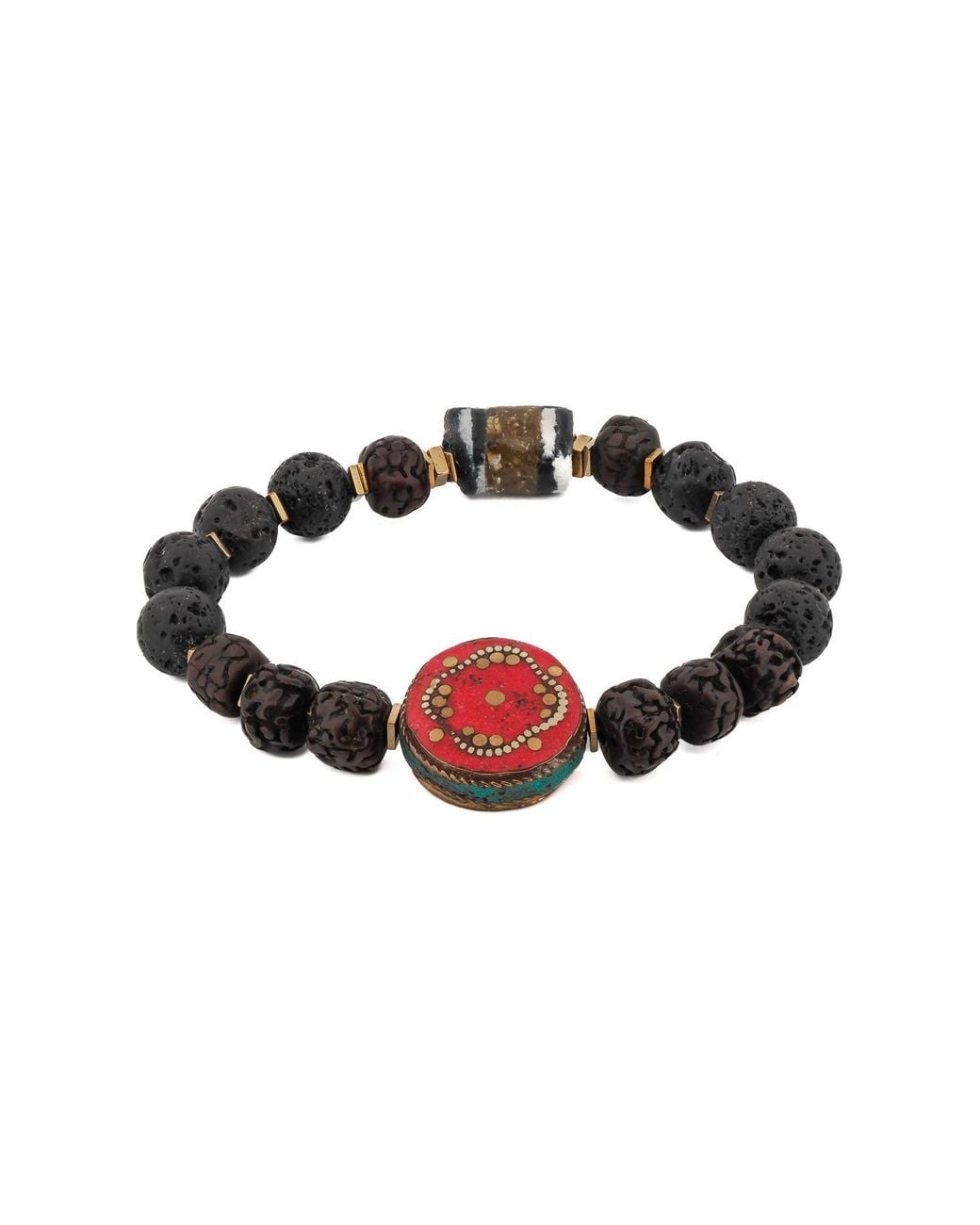 Ebru Jewelry Brown Prayer Seed Beads Meditation Bracelet for men