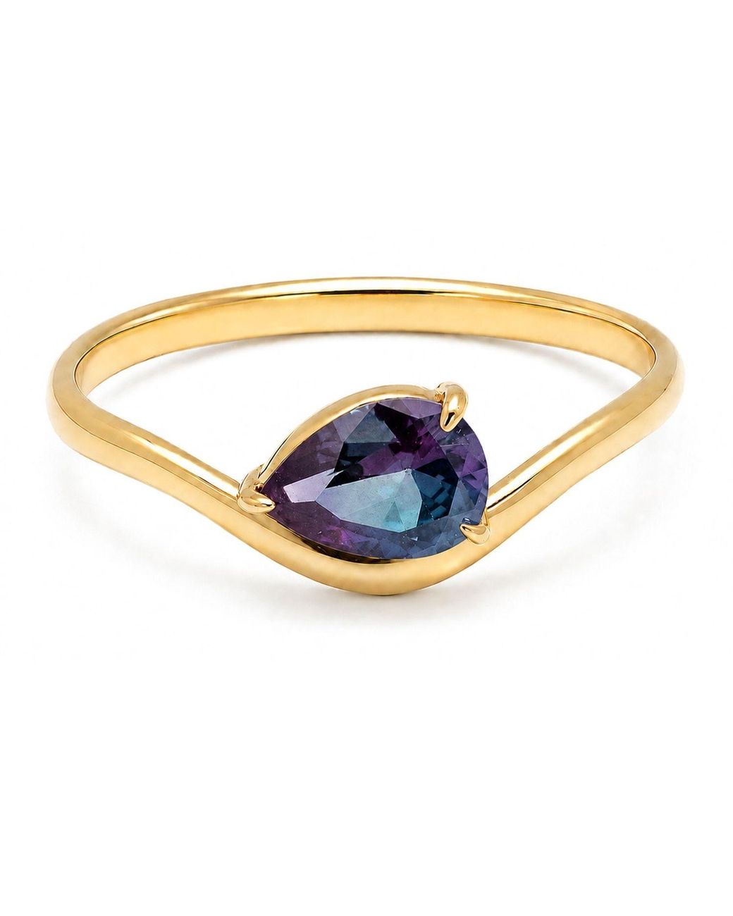 Belinda Jewelz Blue Alexandrite Wavy Solitair Birthstone Ring