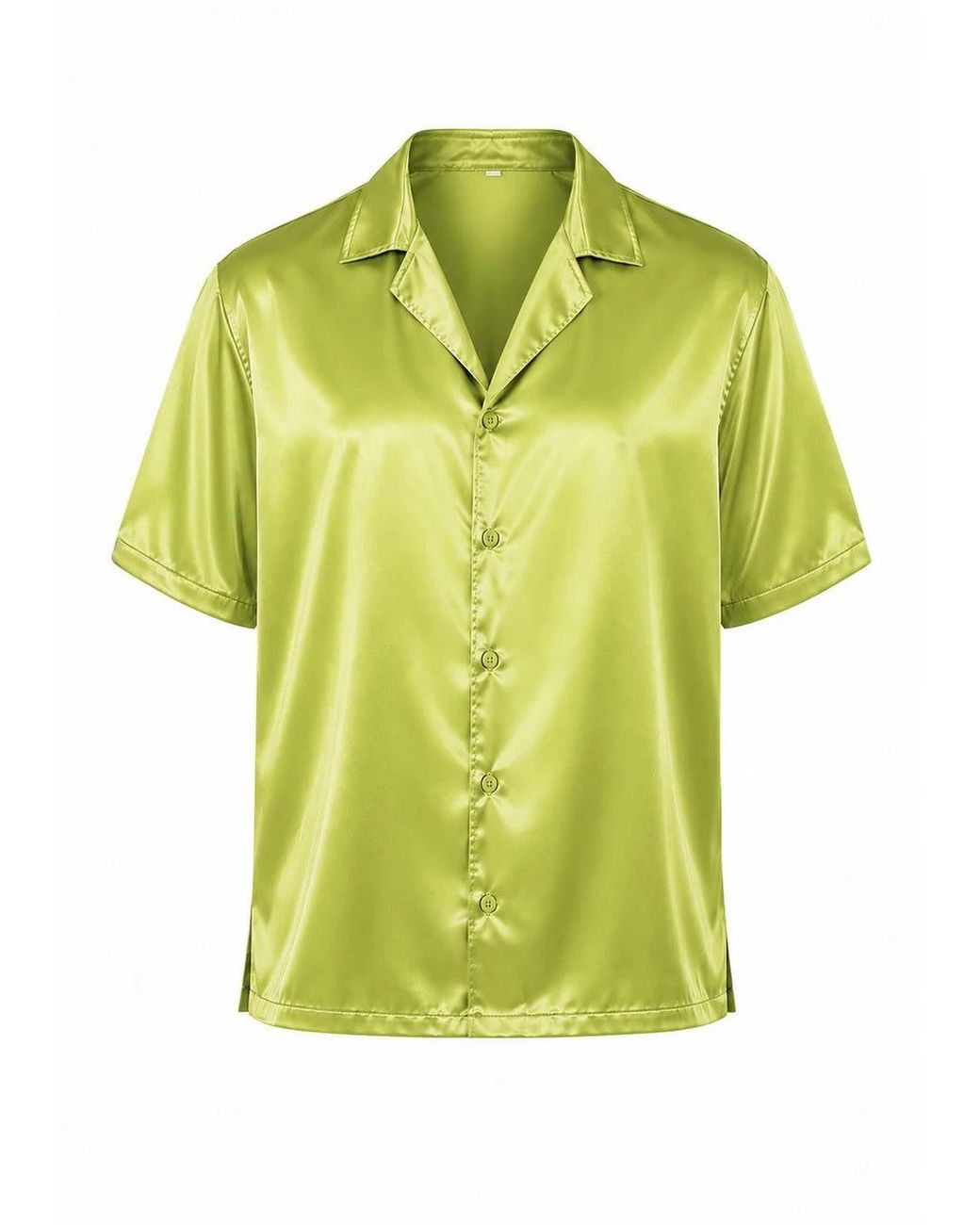 Hustle Green Acid Lemonade Satin-Shirt for men