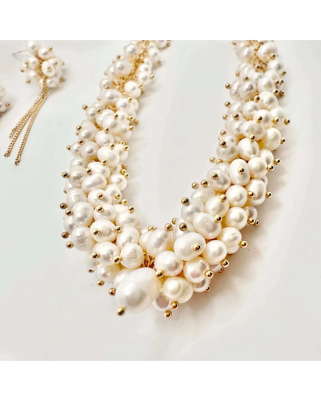 Angel Barocco Metallic Irresistible Multi Ivory Pearl Necklace