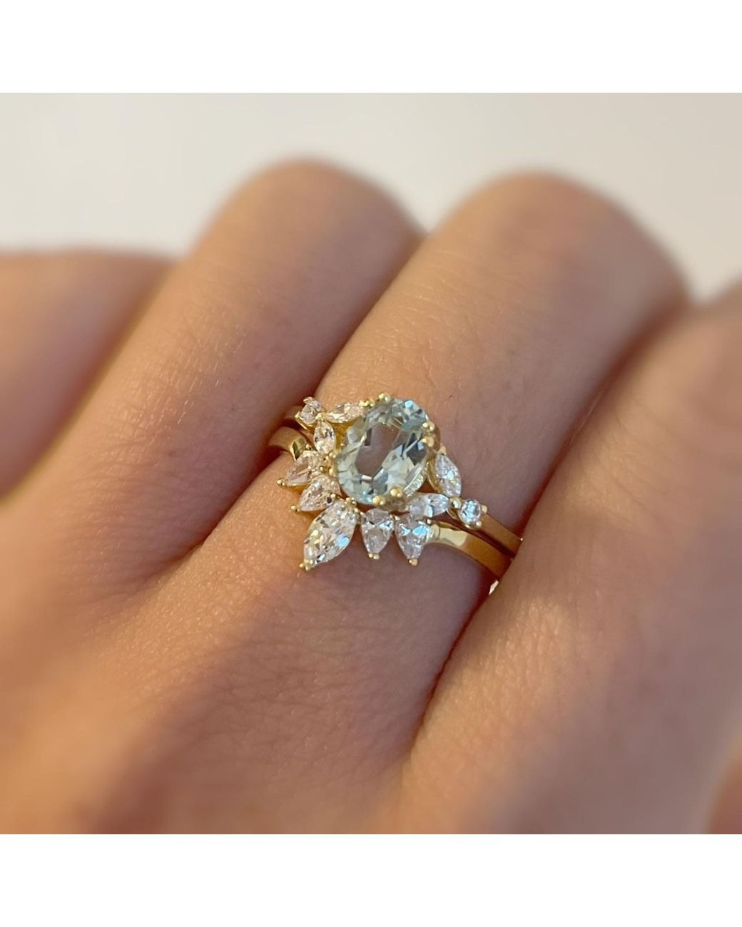 Azura Jewelry New York Metallic Stellar Aquamarine Ring Solid