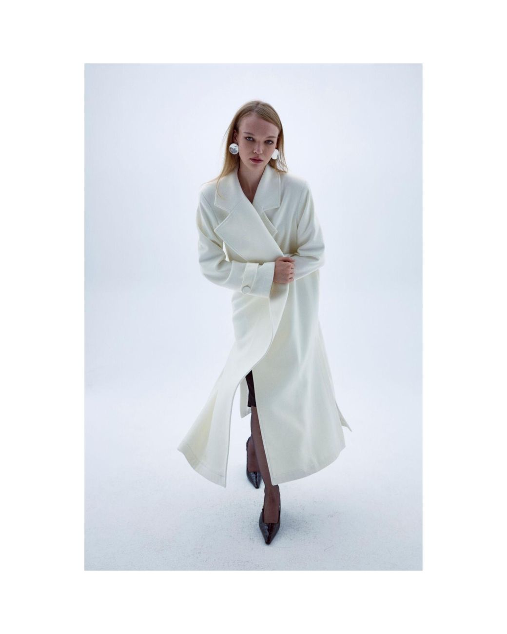 NAZLI CEREN White Vesper Long Coat
