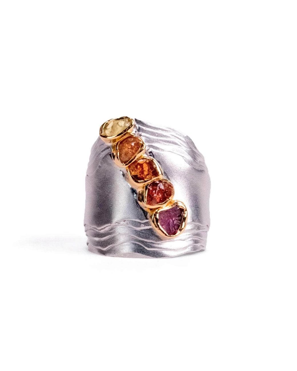 German Kabirski White Stratu Mixed Stones Ring