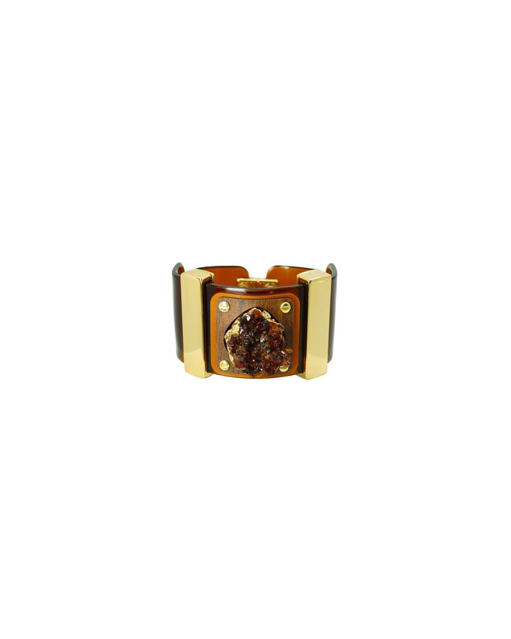 Gissa Bicalho White Handmade Acrylic Bracelet Slope Citrine Amber