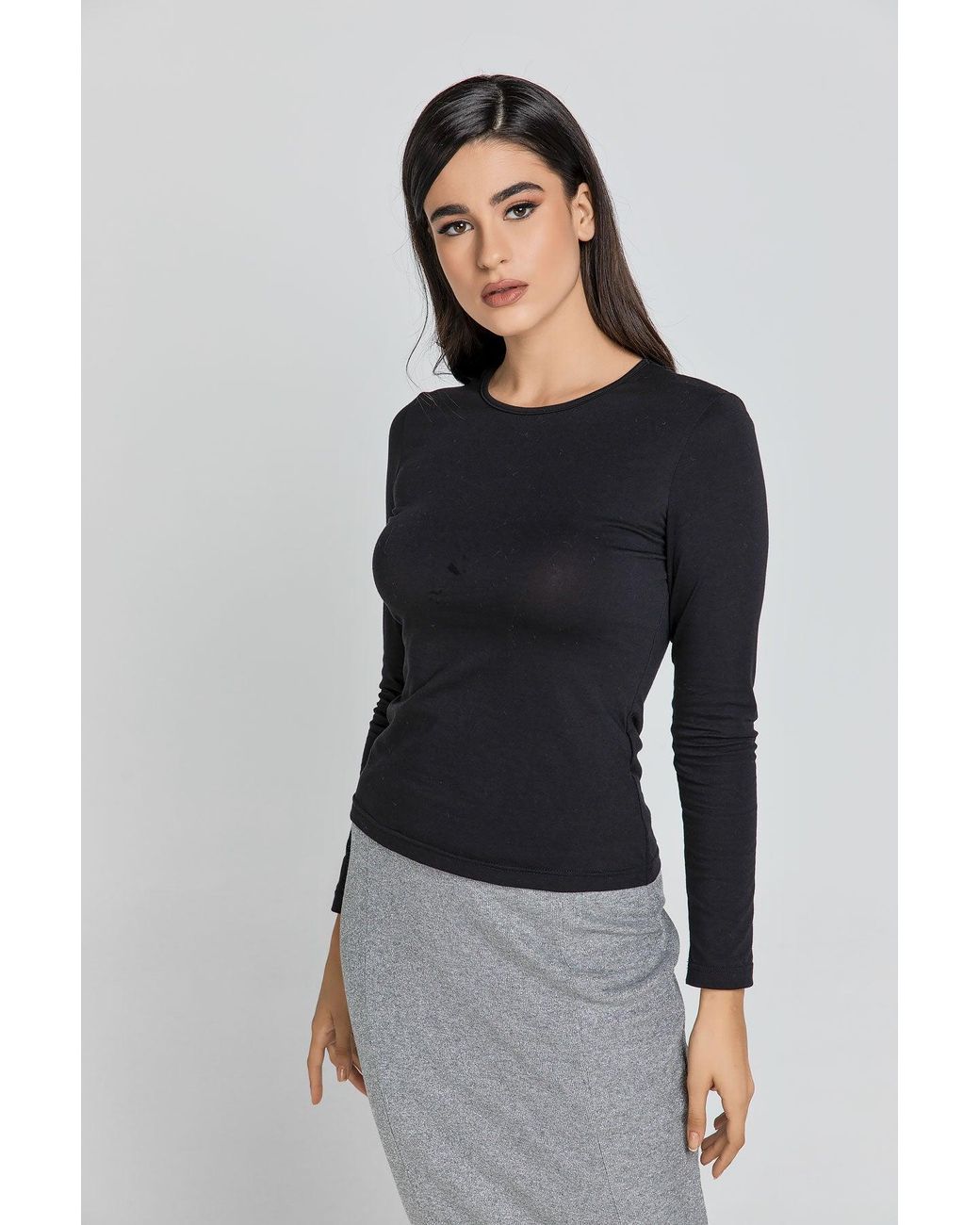 Conquista Black Colour Jersey Top