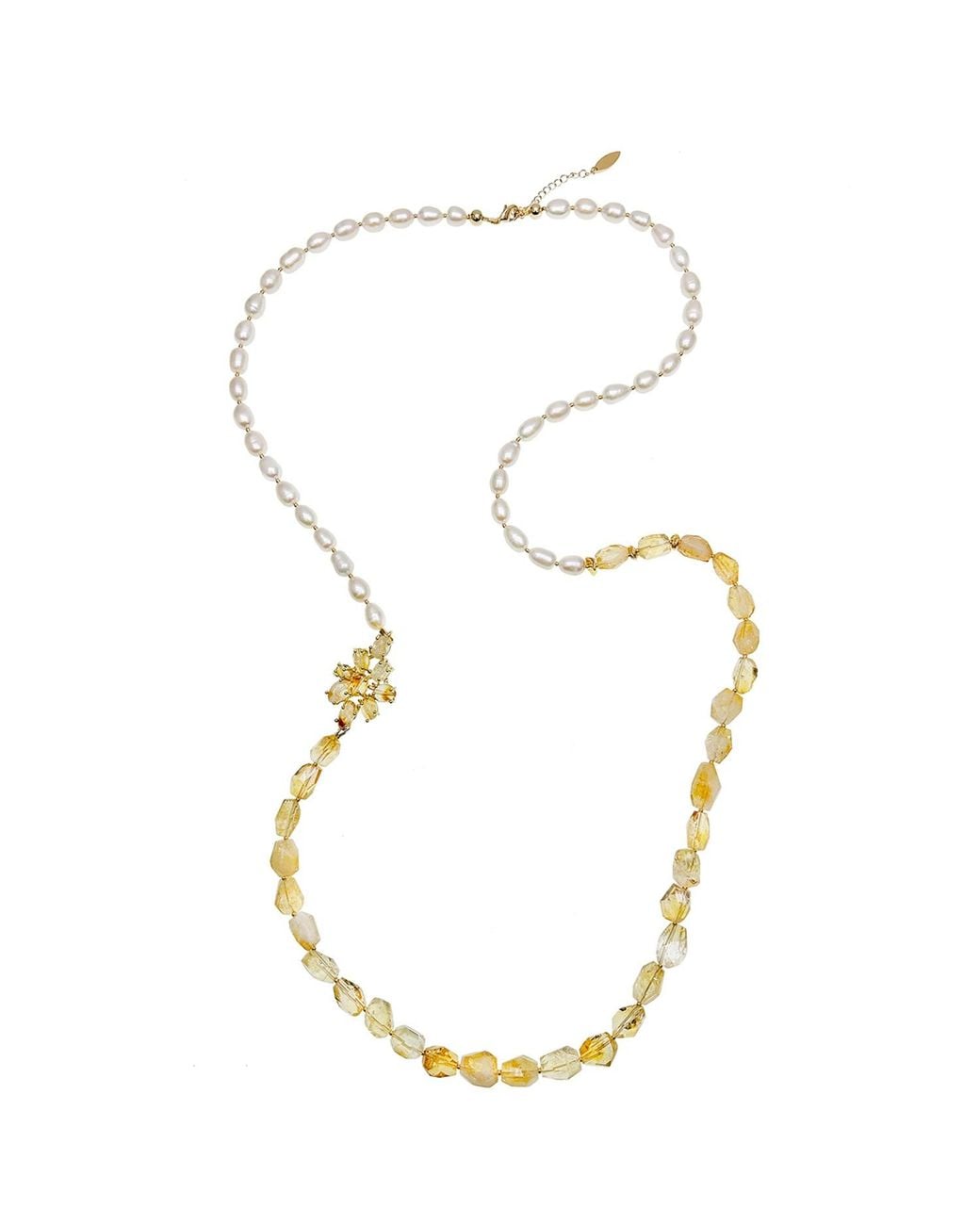 Farra Metallic Freshwater Pearls With Citrine Multi-Way Necklace