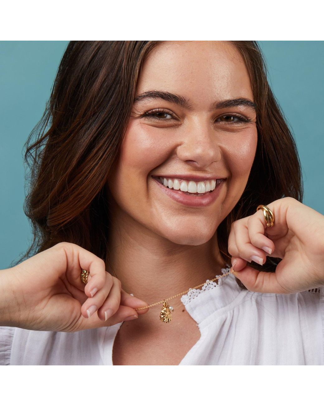 Auree Jewellery Metallic Gaia Vermeil Oyster Shell And Pearl Necklace
