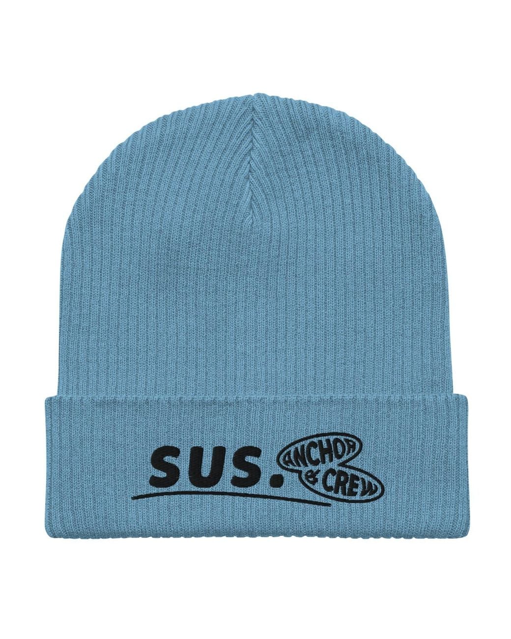 Anchor and Crew Blue Light Sus Gen. Organic Cotton Embroidered Beanie for men