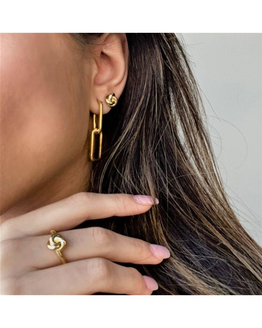 With Love Darling Metallic Knot Stud