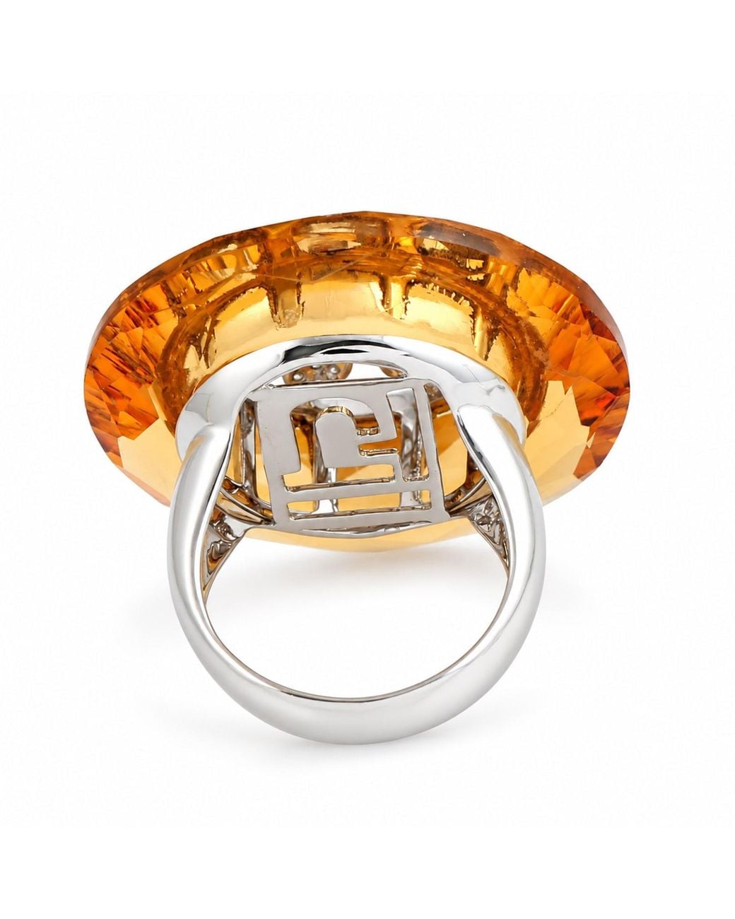 Artisan Metallic 18K Quartz & Diamond Statement Ring