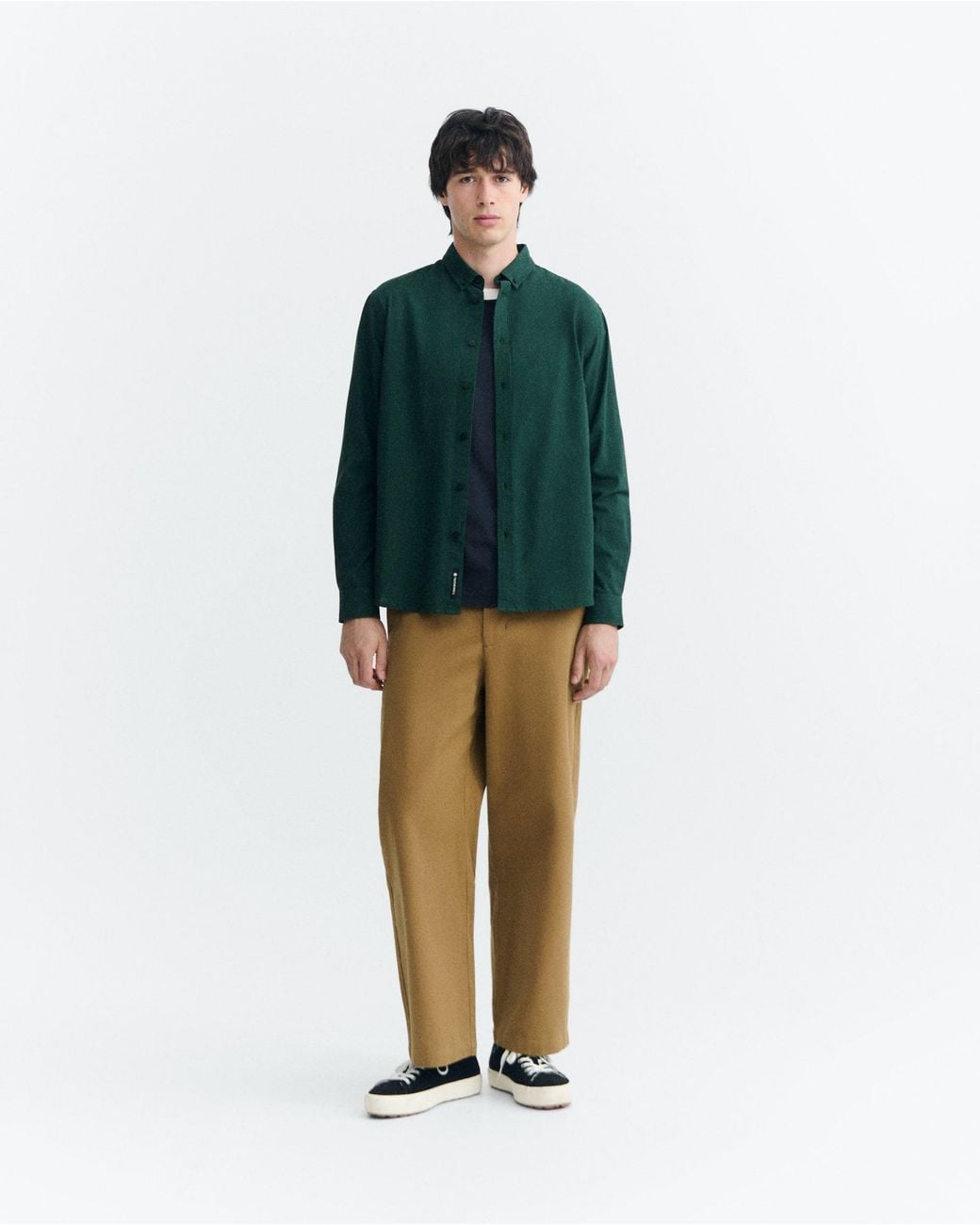 Thinking Mu Green Ant Dark Checkered Shirt for men