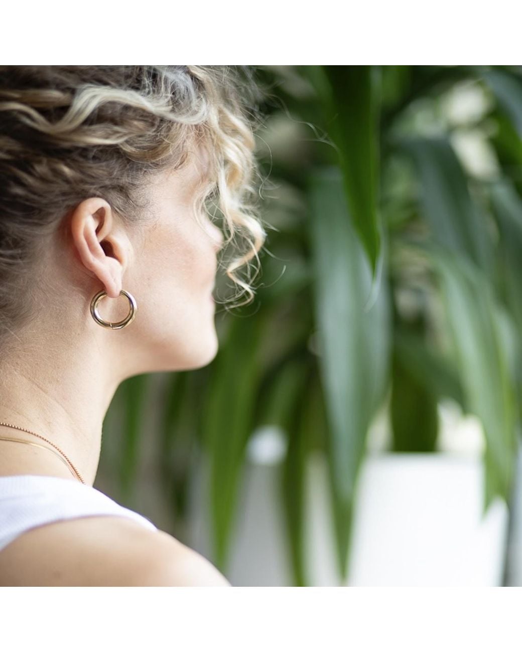 Divine Aria Metallic Bryn Classic Lightweight Large Hoops, Tarnish Free