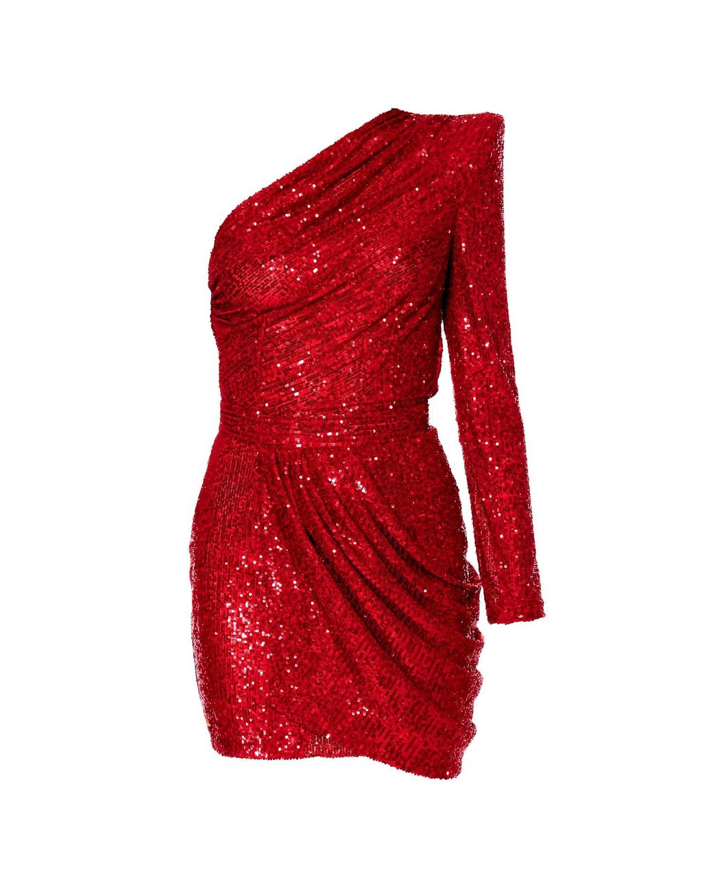 Aggi AGGI by HALEWSKI Valentina Fire Asymmetric Sequin Mini Dress in Red | Lyst
