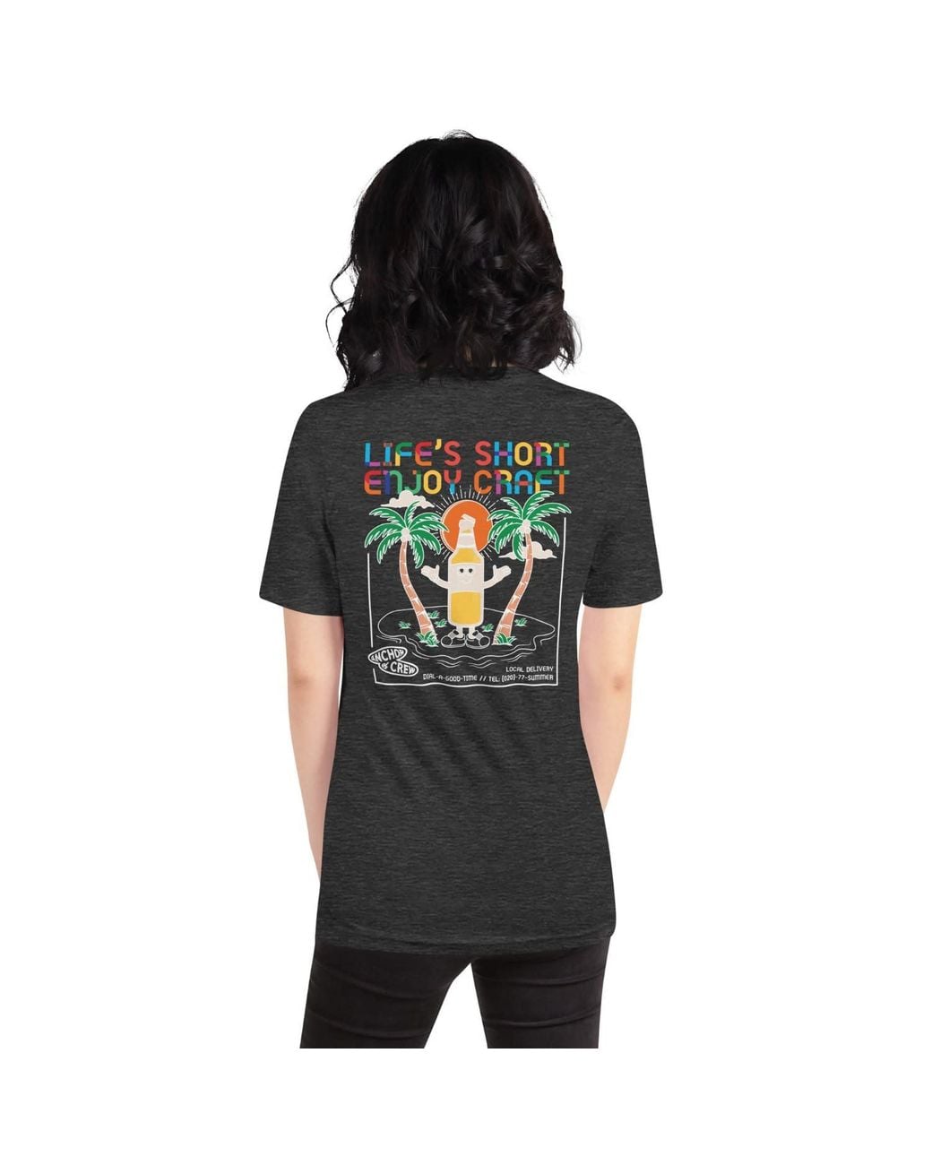Anchor and Crew Black Heather Enjoy Craft Dial-A-Local Organic Cotton T-Shirt
