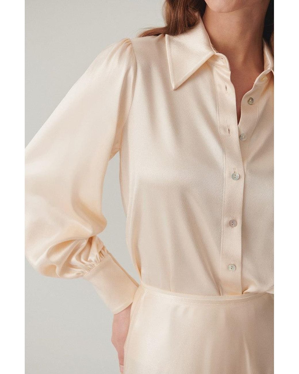 Exquise Natural Neutrals Regular Fit Satin Shirt