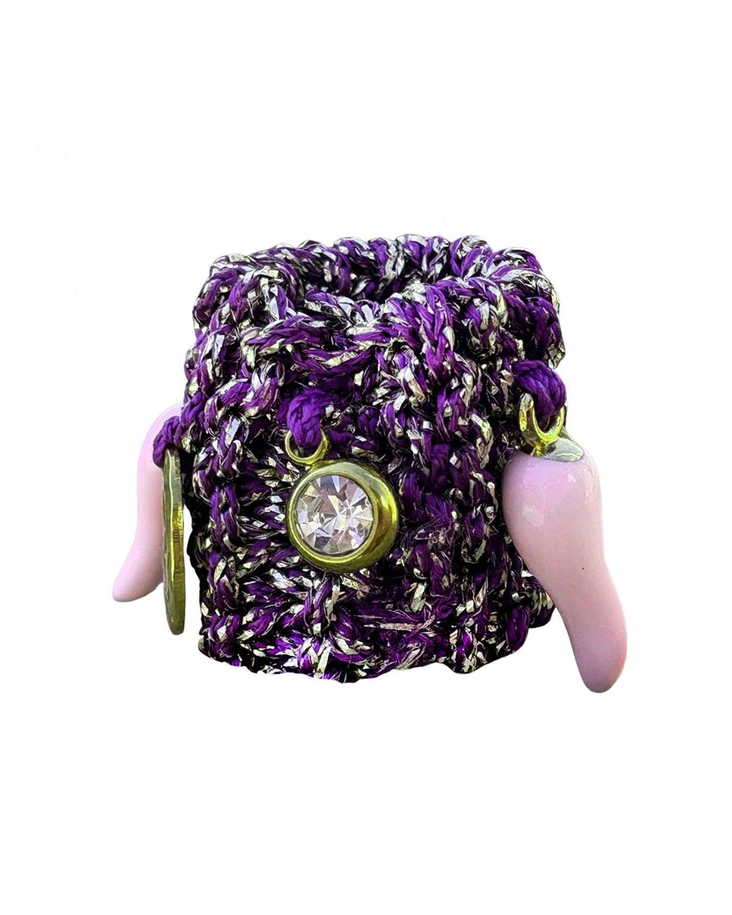 Hilo De Mar Blue And Handknitted Ring