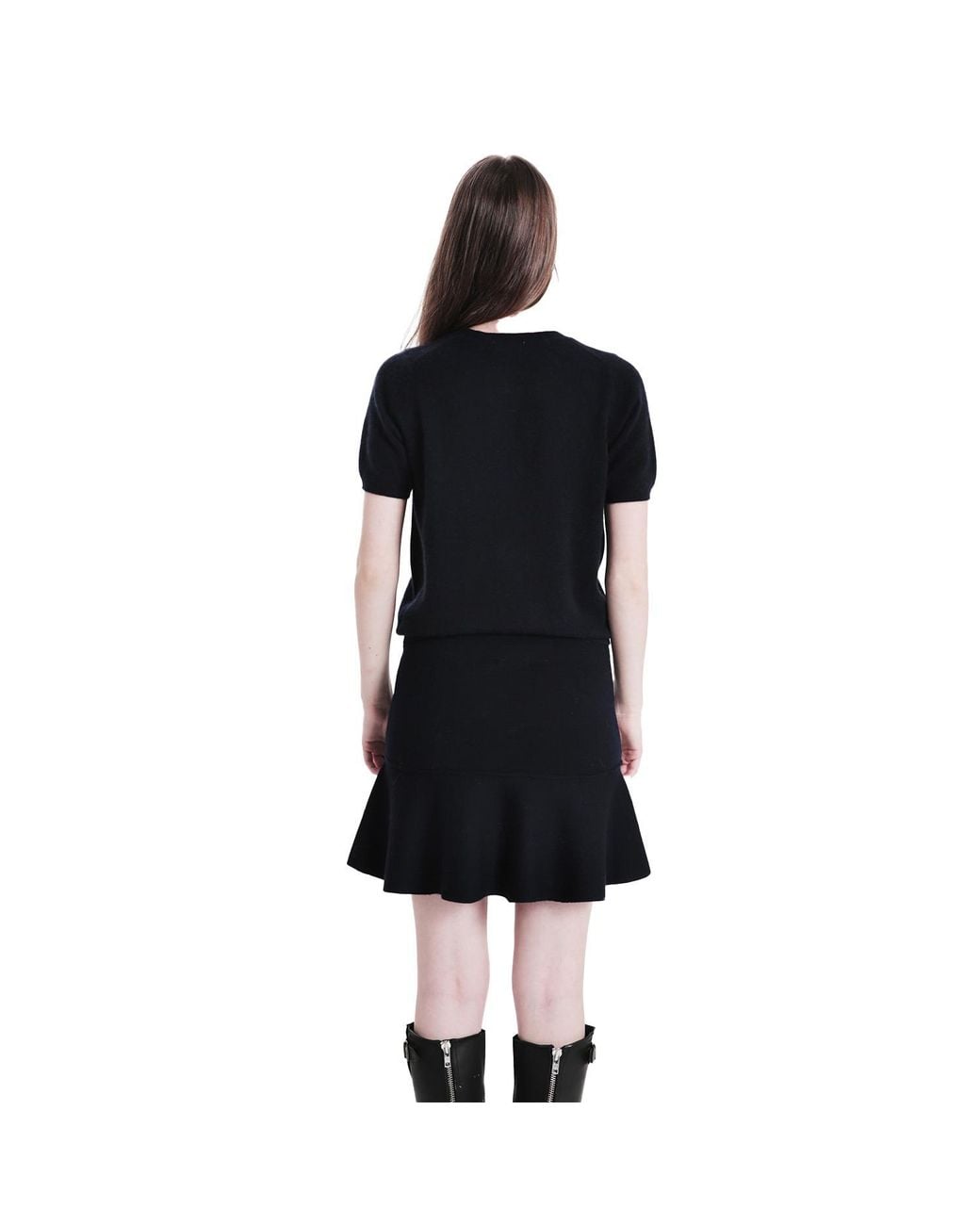 tirillm Blue Anita Short Merino Wool Flared Skirt