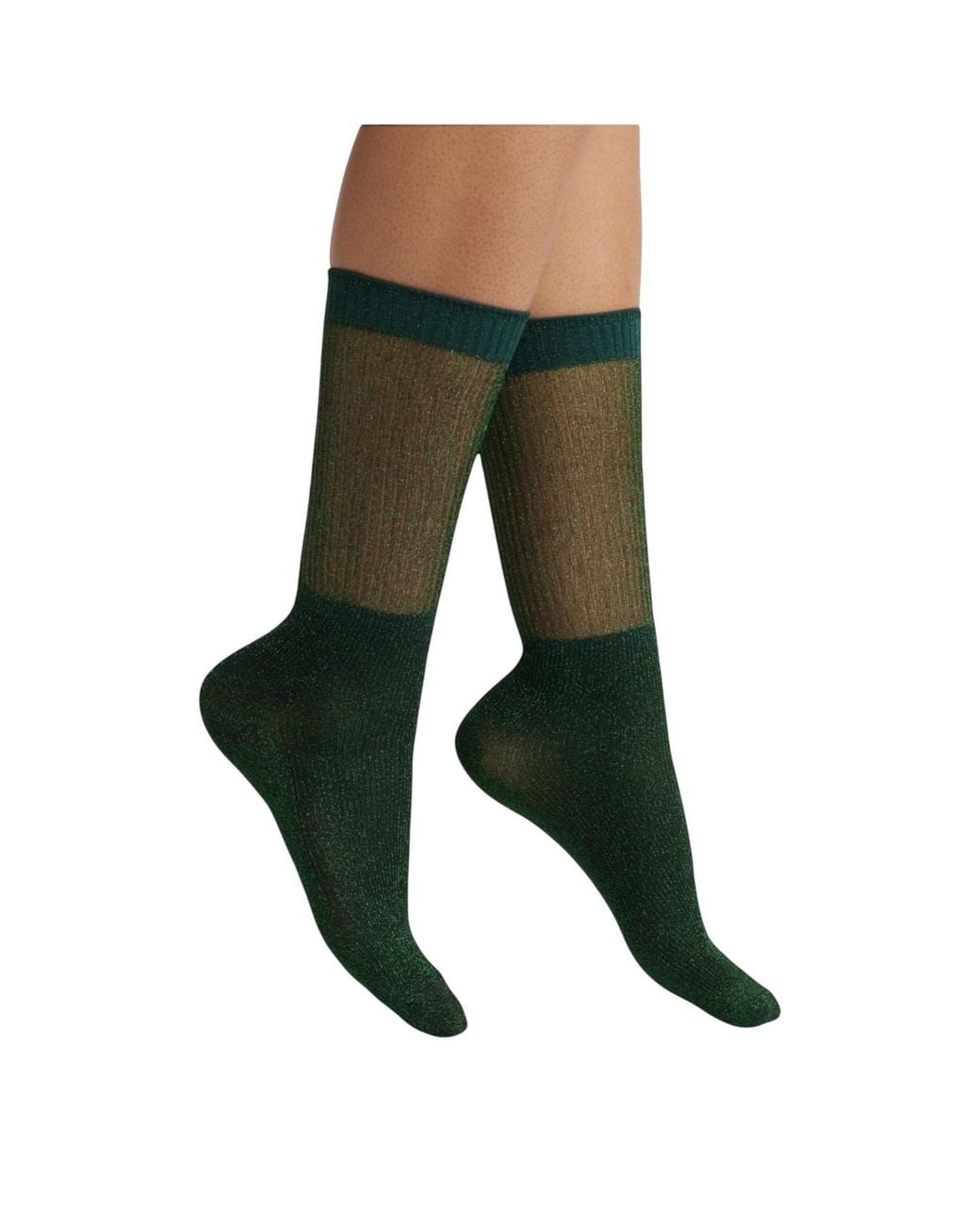 HIGH HEEL JUNGLE by KATHRYN EISMAN Green Glitter Dance Socks