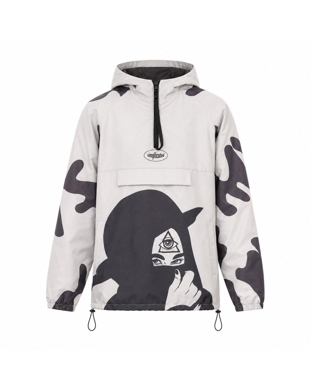 mysimplicated Multicolor Water Repellent Windbreaker Third Eye Design W