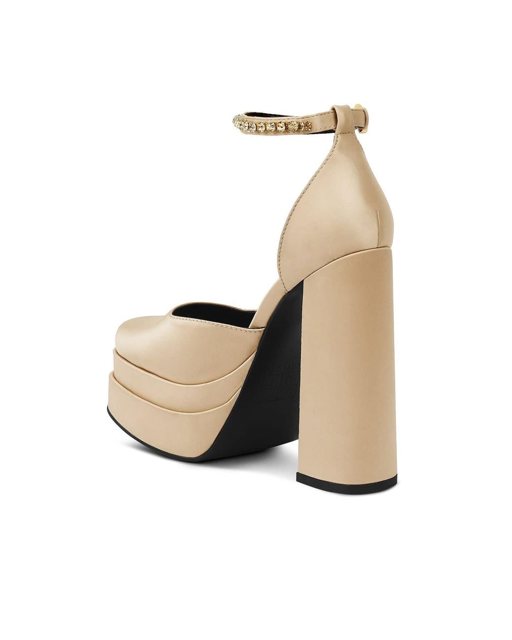 Rag & Co White Neutrals Martini Latte Sky High Platform Sandals By Rag & Co