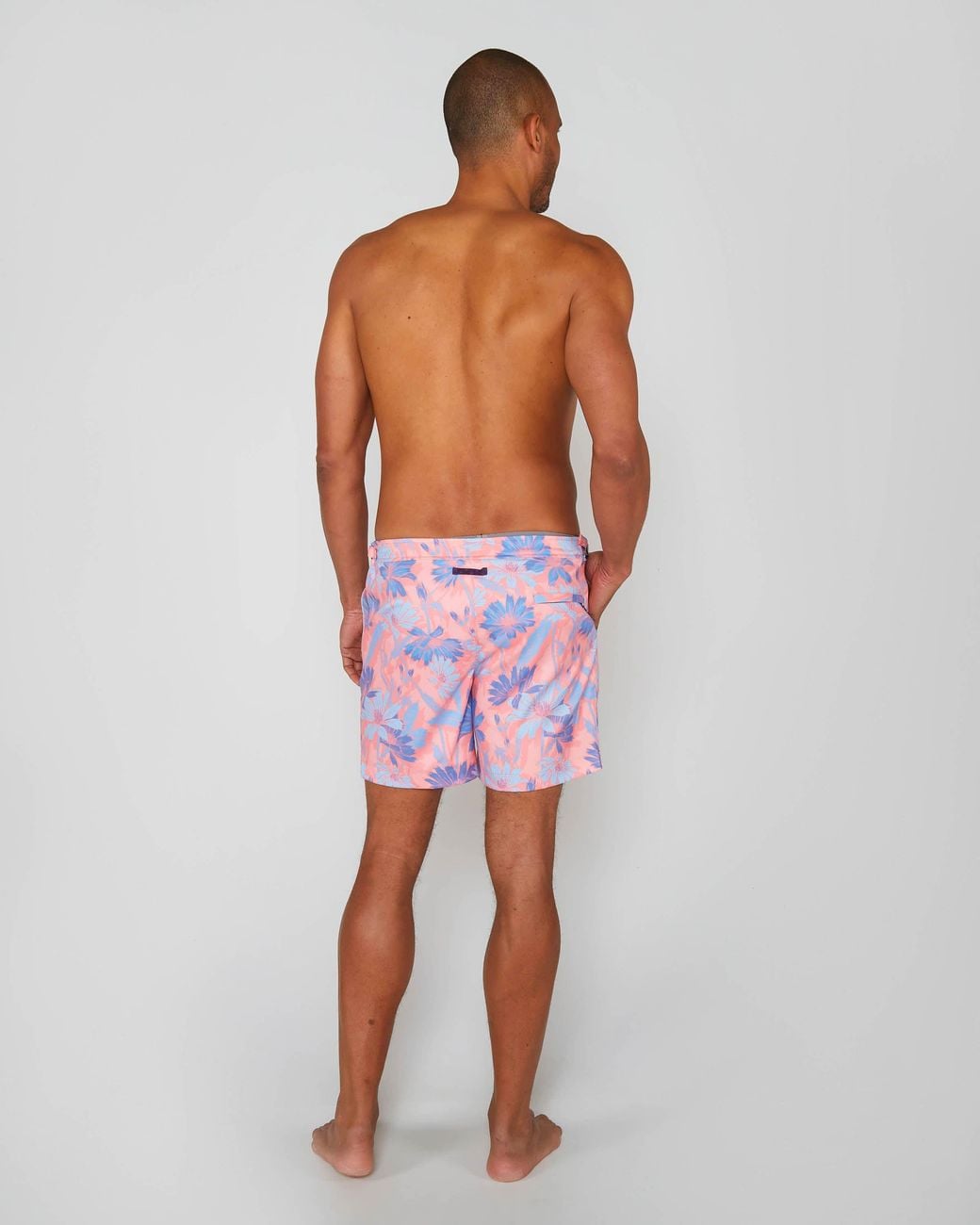 Lords of Harlech Pink Neptune Springtime Tailored Swim Short for men