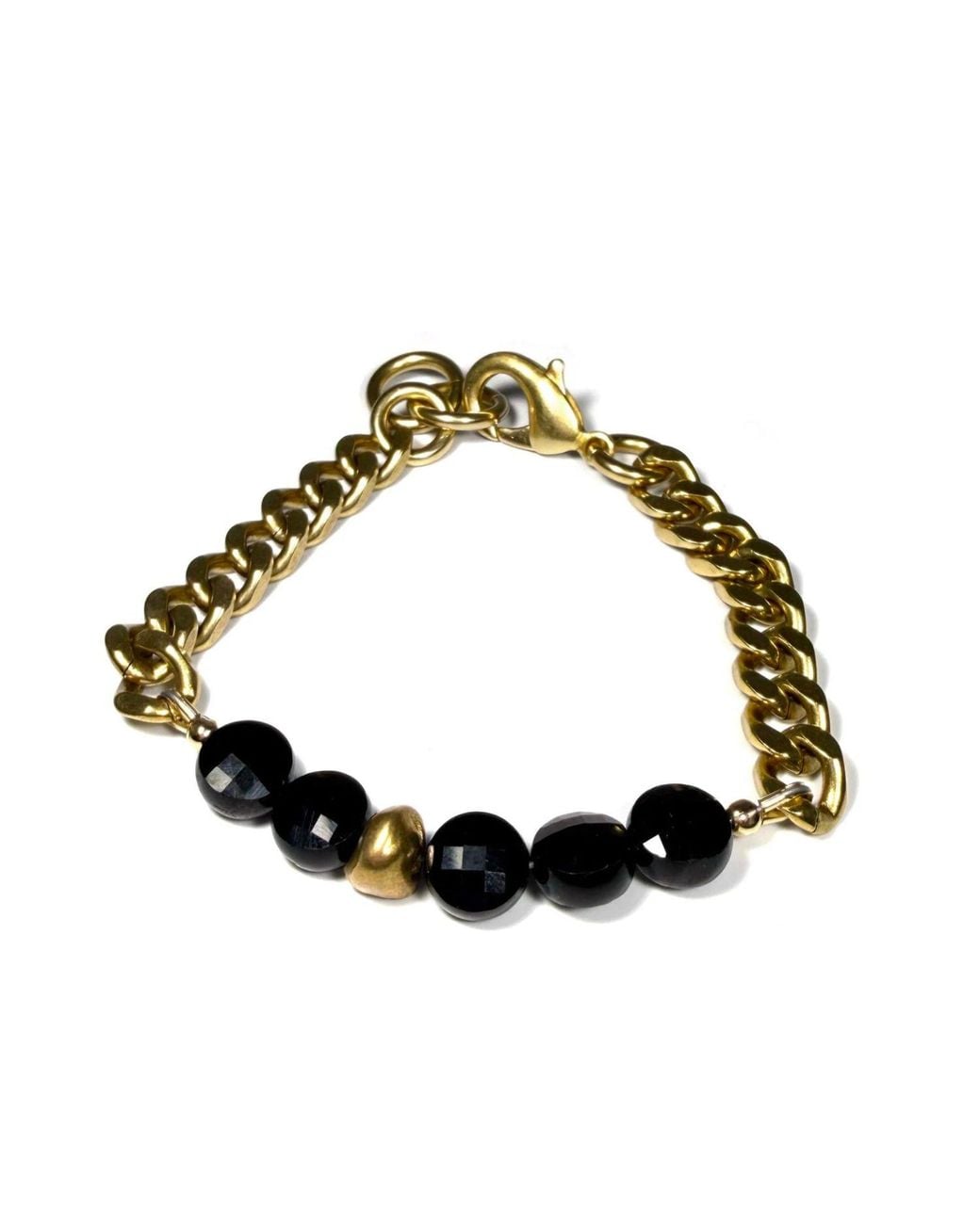 Rachel Nathan Metallic Remix Tourmaline Coin & Brass Bracelet