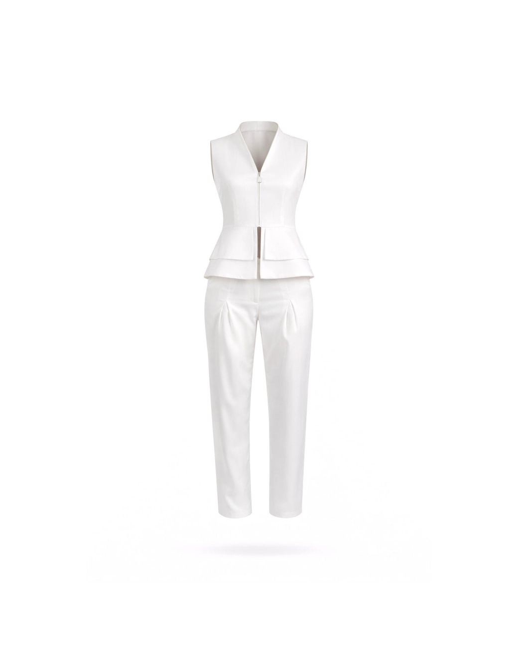Lumina Eligma White Construct Vest Suit Ensemble