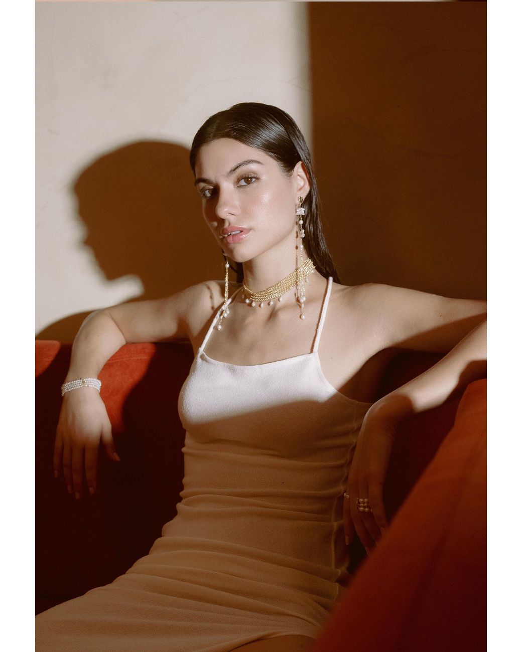 Lavani Jewels White Kiyomi Pearl Long Earrings